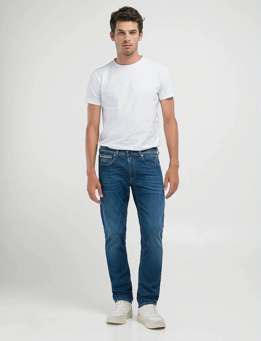 Replay - GROVER Trousers STRAIGHT HYPERFLEX ECO PLUS,Sustainable - normale jeans - medium blue - 4