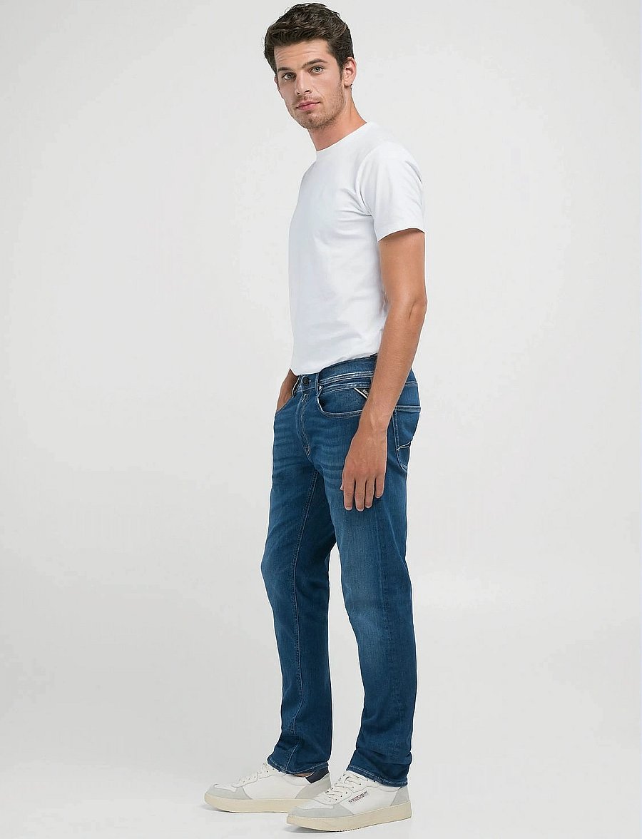Replay - GROVER Trousers STRAIGHT HYPERFLEX ECO PLUS,Sustainable - normale jeans - medium blue - 5