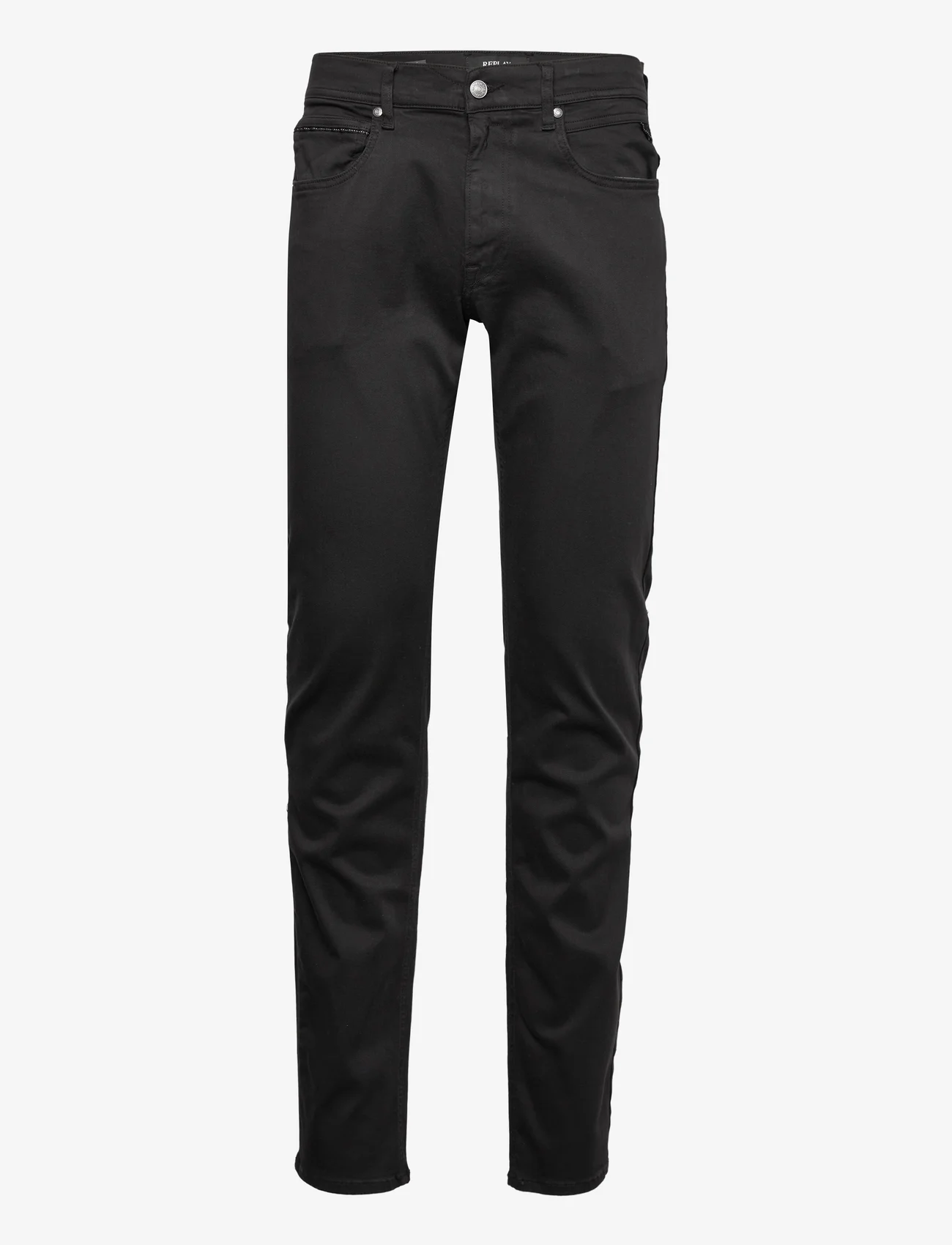 Replay - GROVER Trousers STRAIGHT Hyperflex Colour XLite - regular piegriezuma džinsa bikses - black - 0