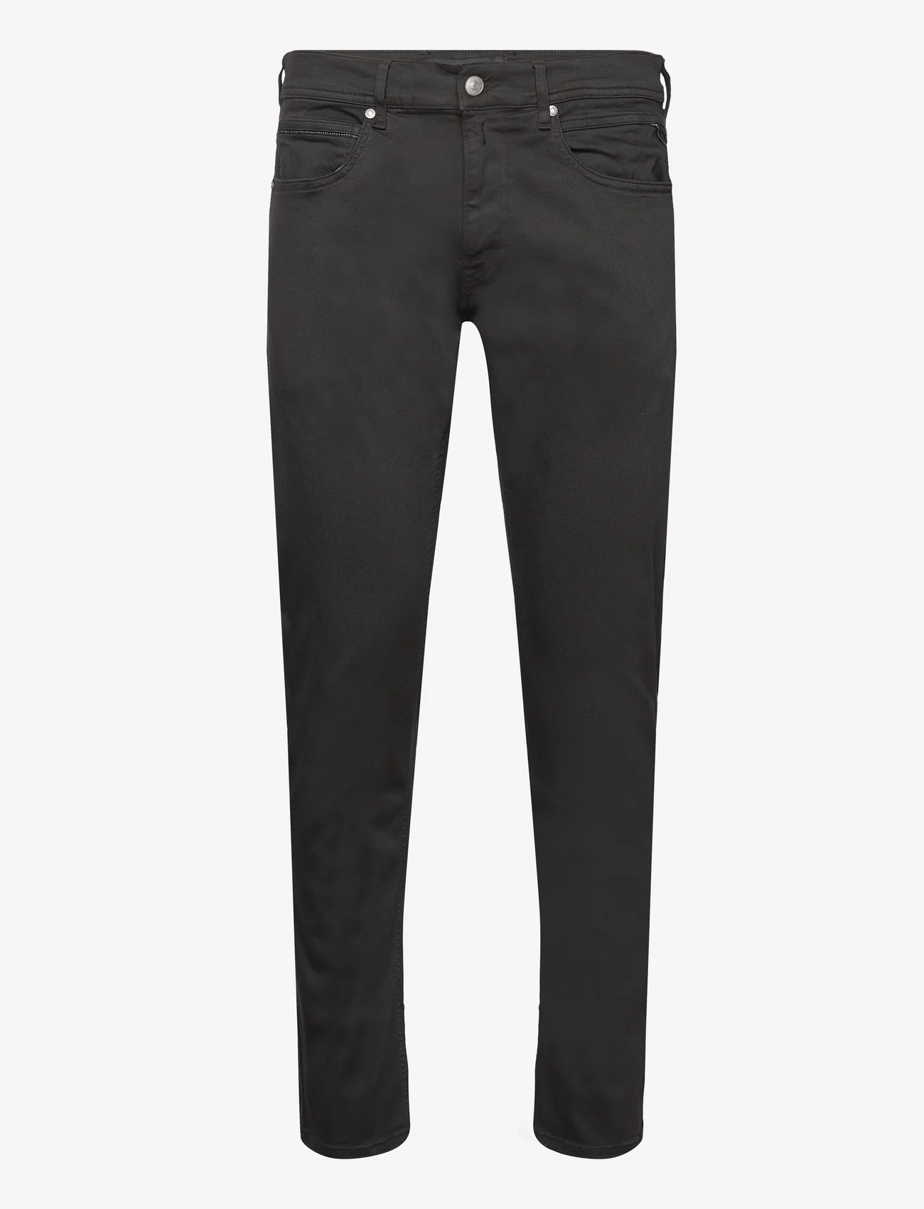 Replay - GROVER Trousers STRAIGHT Hyperflex Colour XLite - tavalised teksad - black - 0