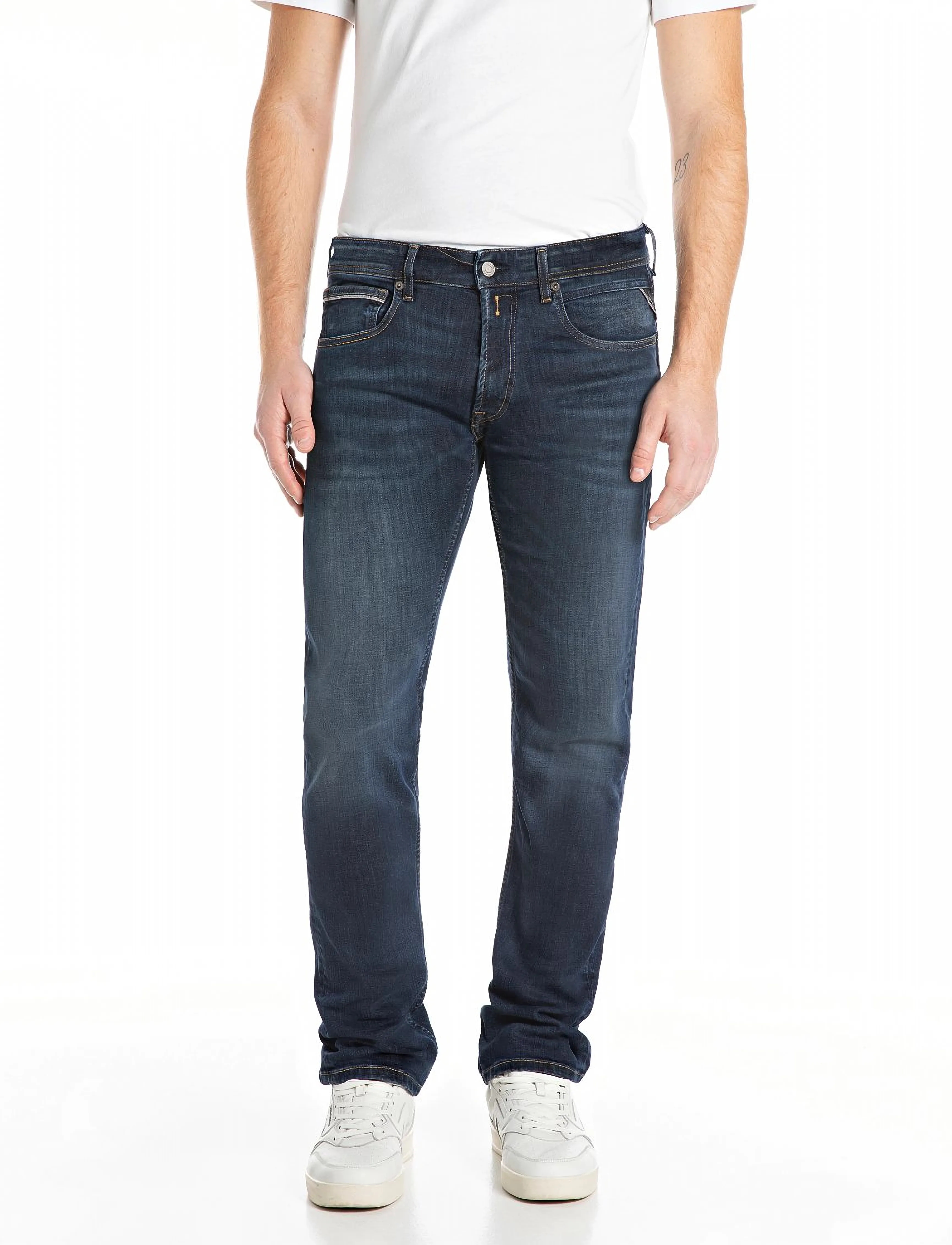 Replay GROVER Trousers STRAIGHT 99 Denim - Jeans - BLUE / navy