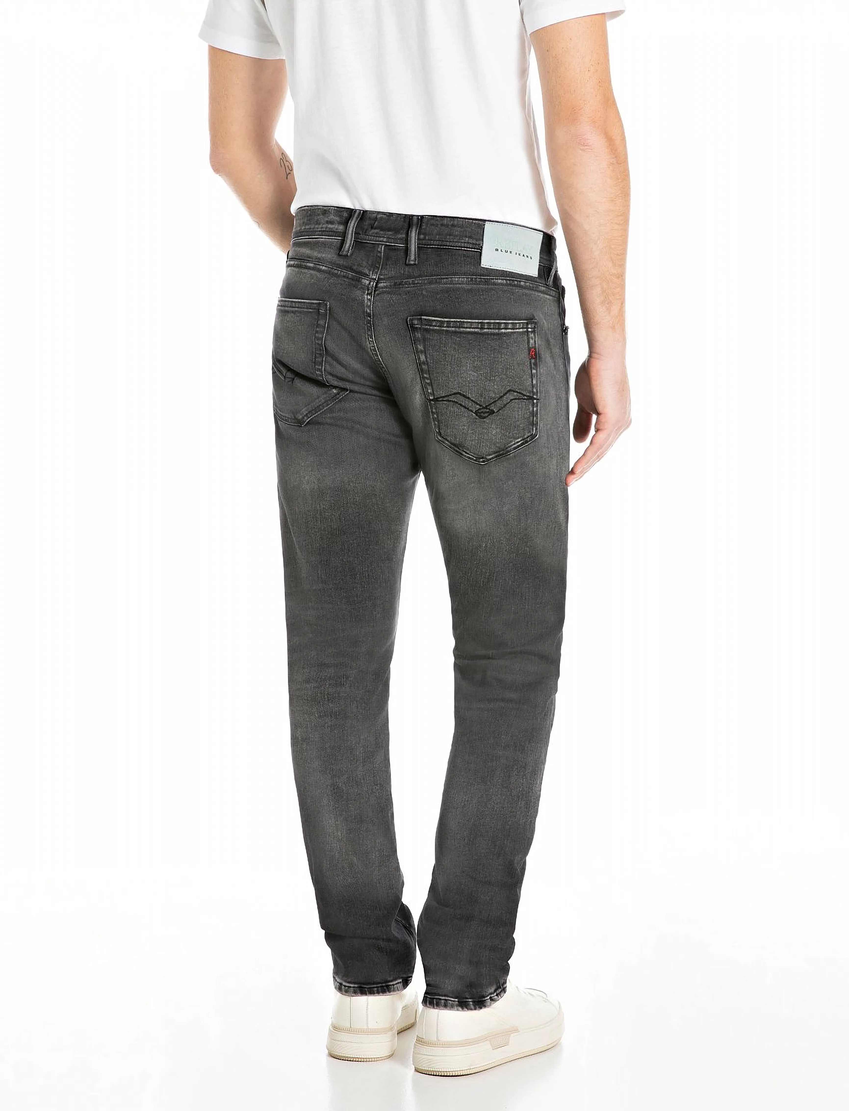 Replay - GROVER Trousers STRAIGHT HYPERFLEX ORIGINAL - dark grey - 3