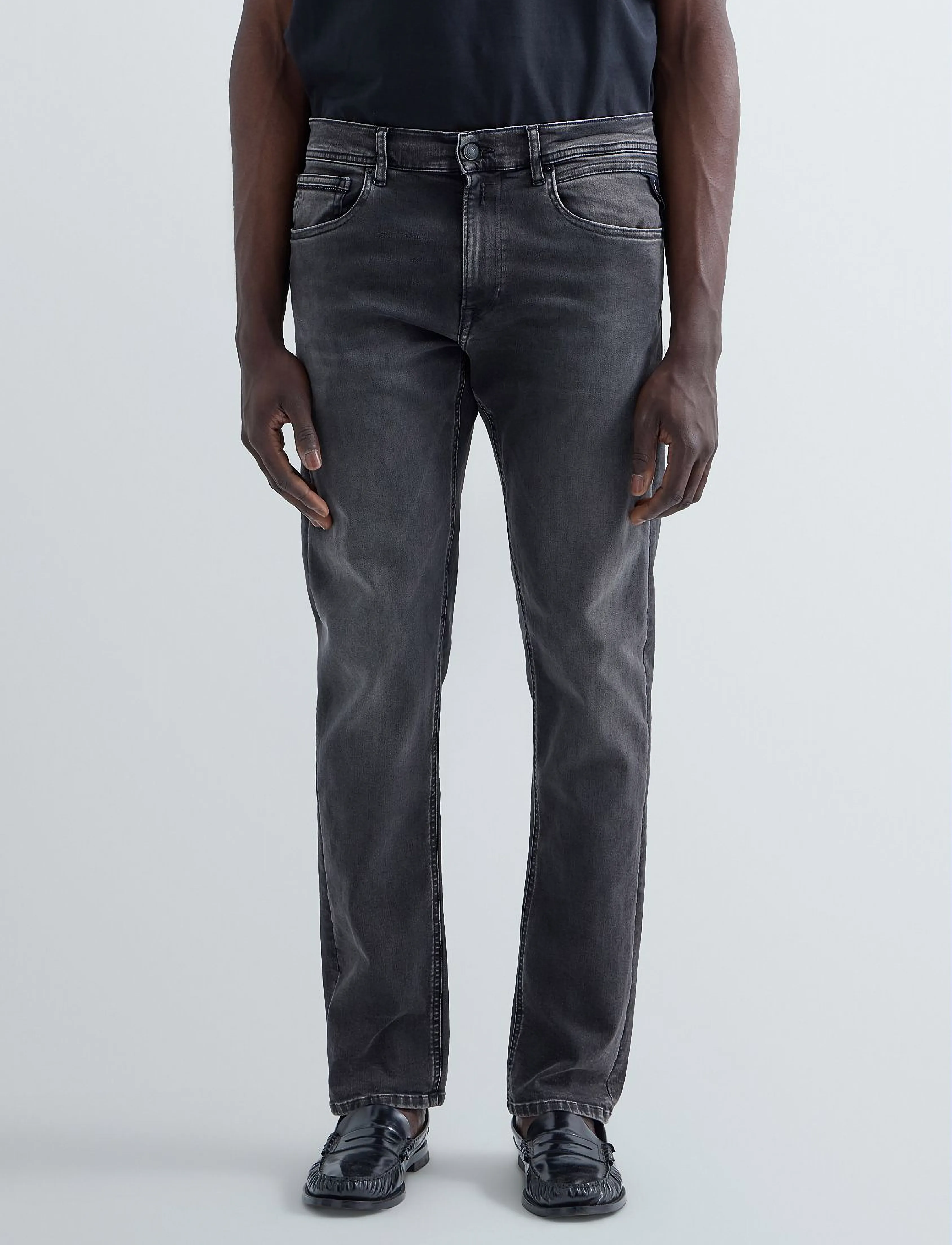 Replay - GROVER Trousers STRAIGHT HYPERFLEX ORIGINAL - dark grey - 5