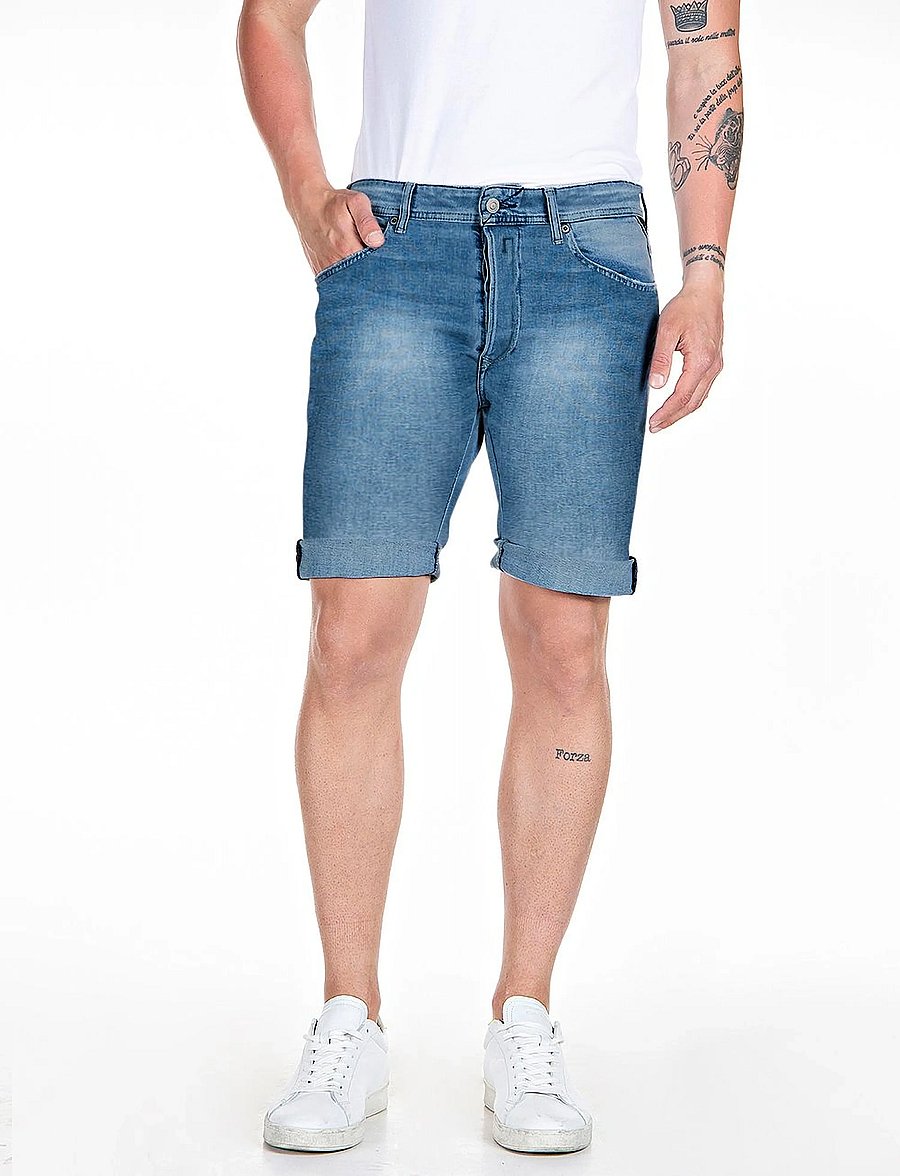 Replay - RBJ.981 SHORT Shorts TAPERED C-Stretch - jeans shorts - blue - 0