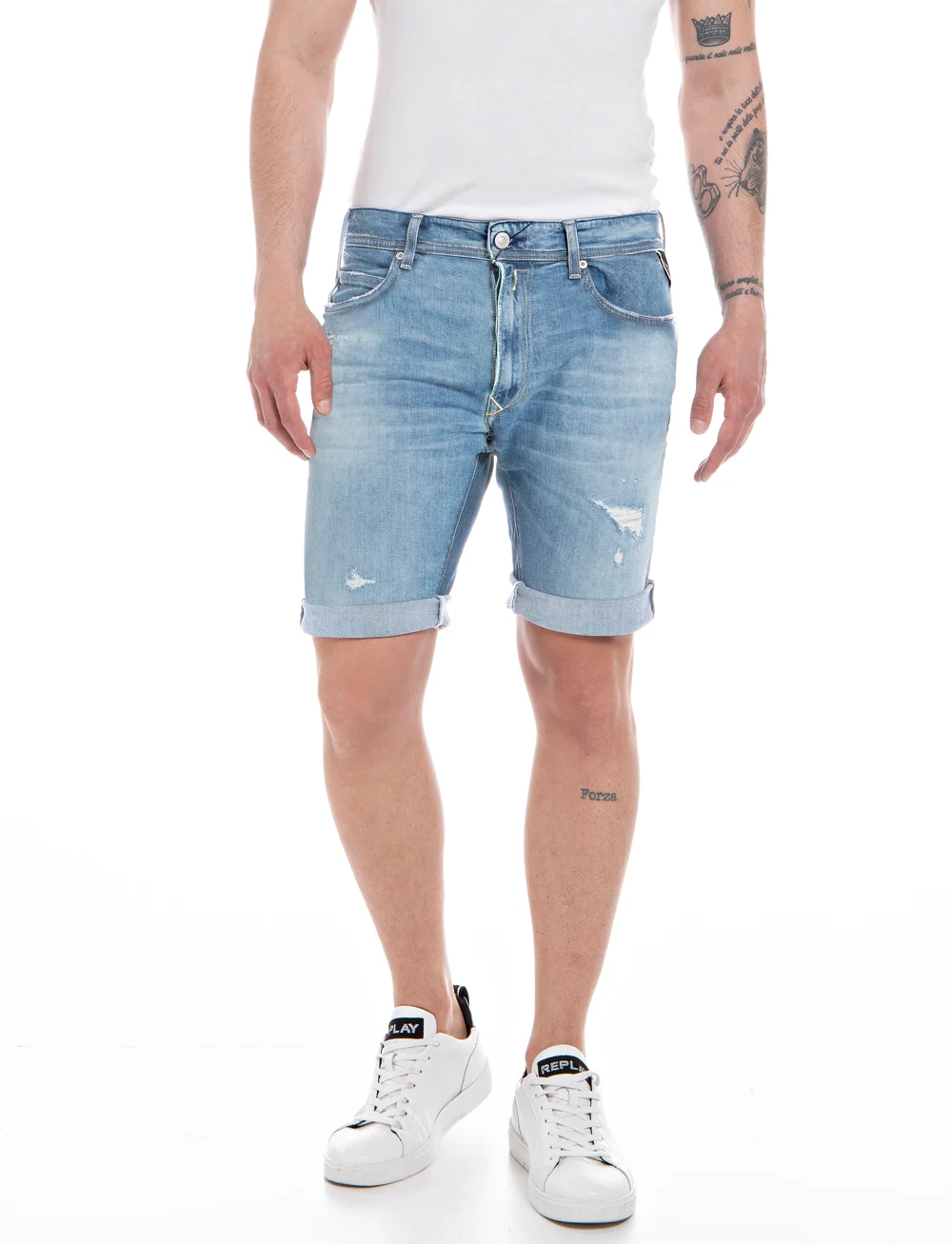 Replay - RBJ.981 SHORT Shorts TAPERED 573 ONLINE - jorts - blue - 0