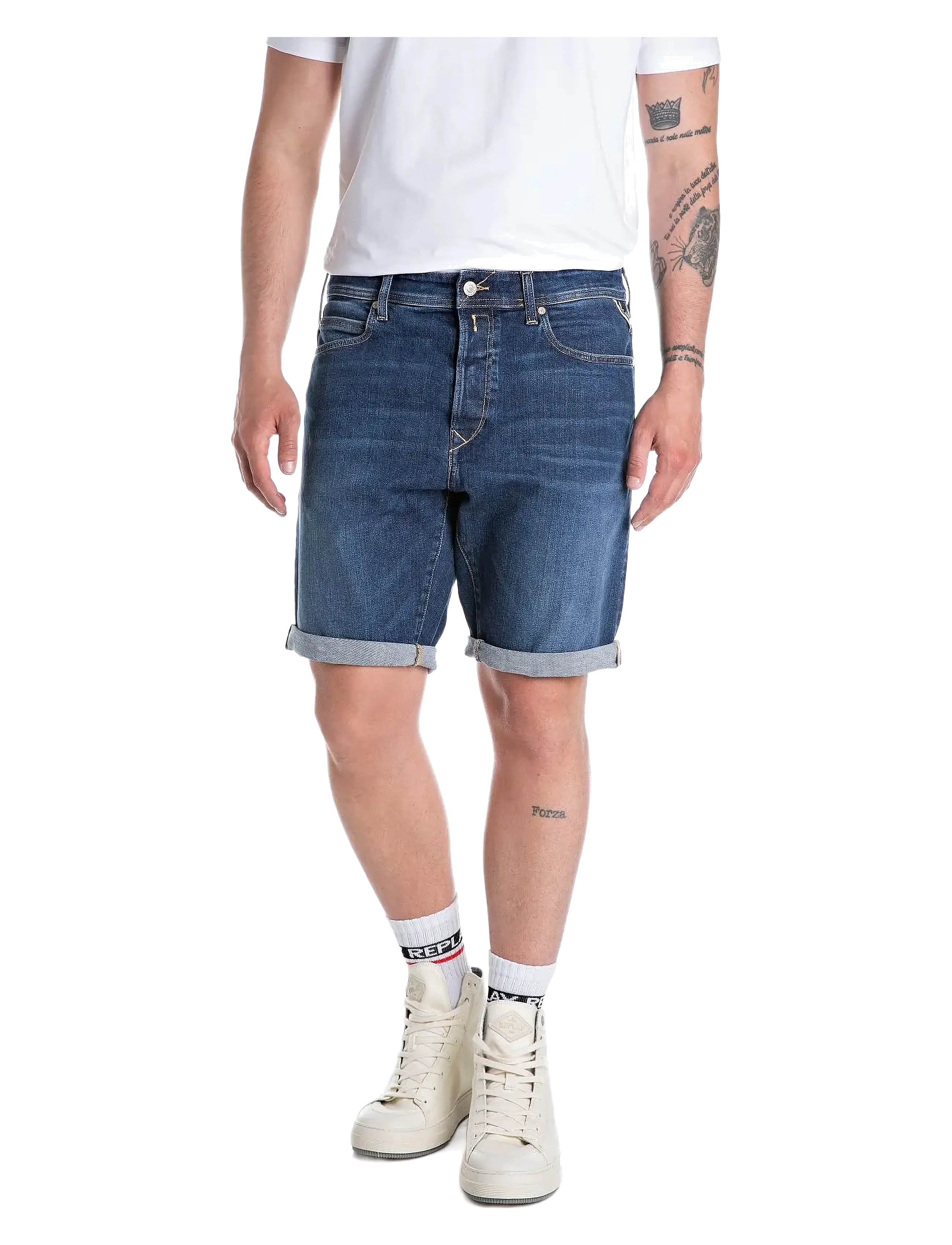 Replay Rbj.981 Short Shorts Tapered 573 Eco Plus, 30, Blue, Shorts > Denim, Herre