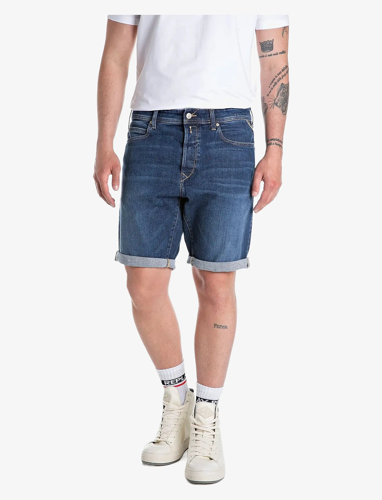 Replay - RBJ.981 SHORT Shorts TAPERED 573 ECO PLUS - jeans shorts - blue - 0