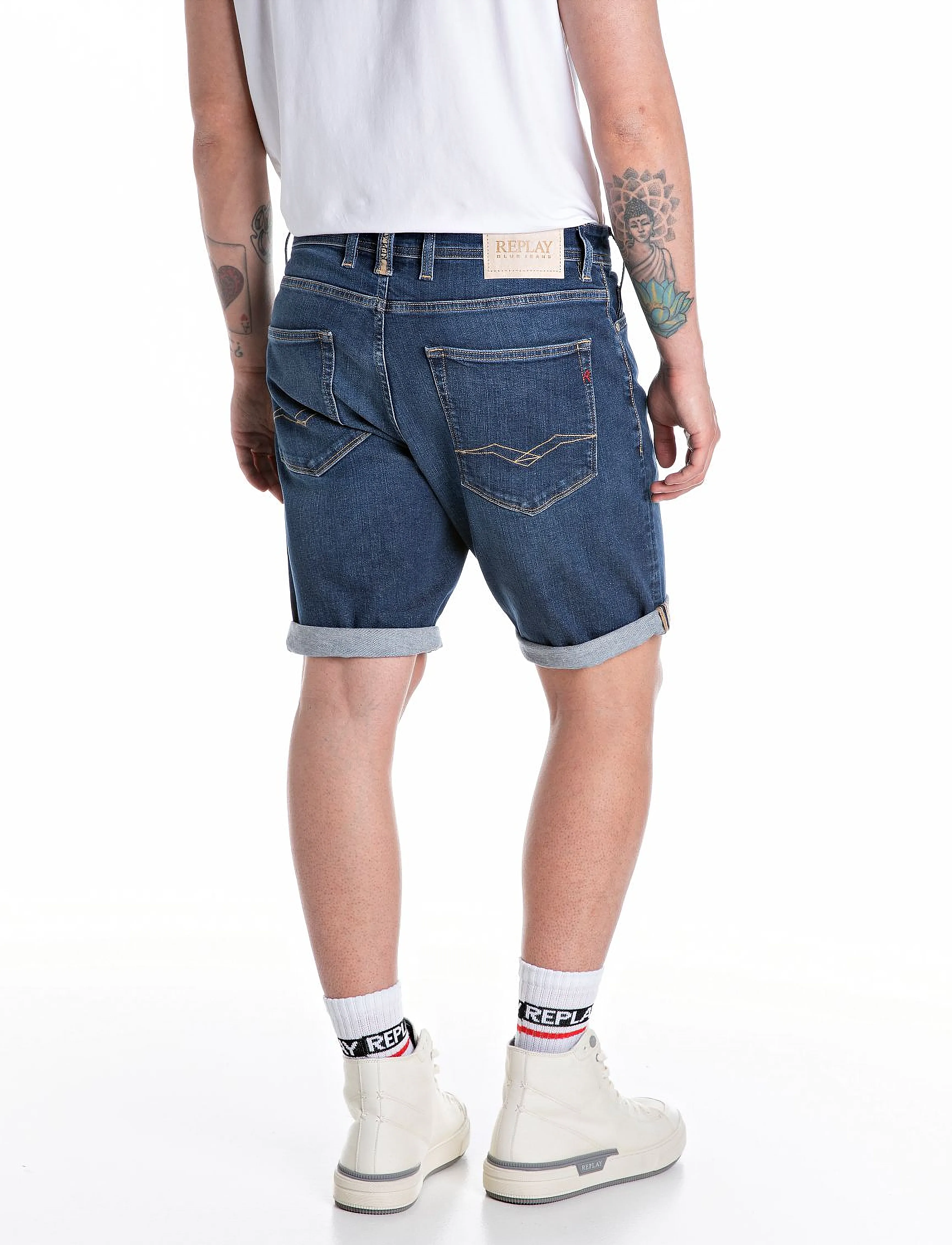 Replay - RBJ.981 SHORT Shorts TAPERED 573 ECO PLUS - džinsiniai šortai - blue - 1