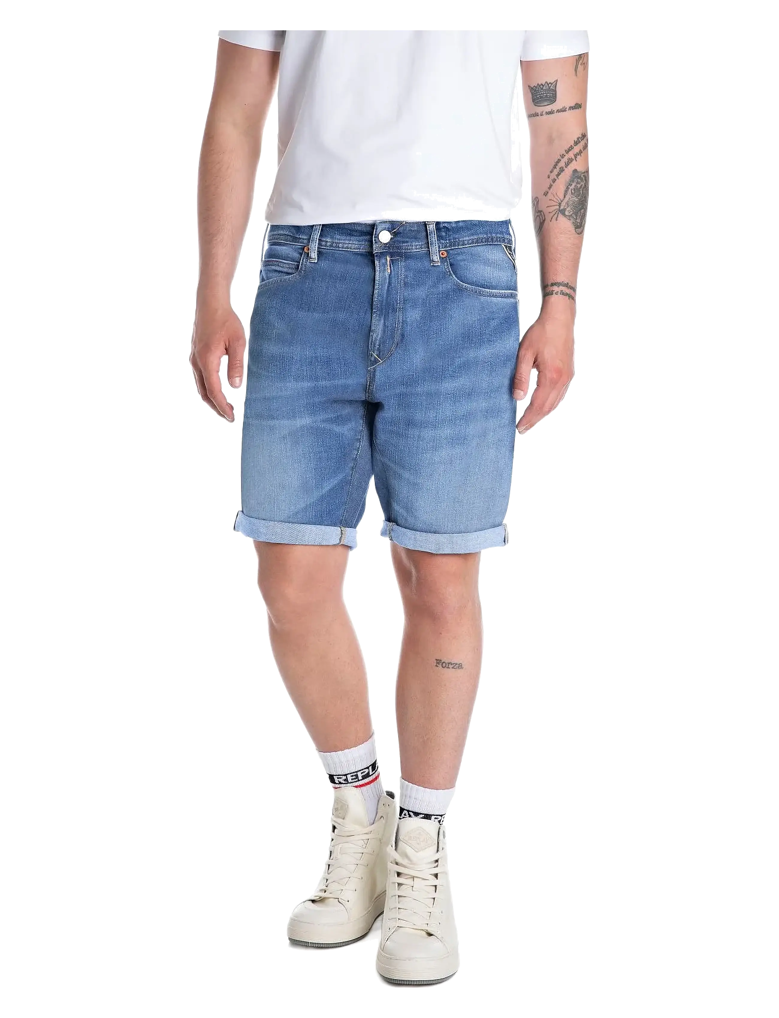Replay Rbj.981 Short Shorts Tapered 573 Eco Plus, 38, Blue, Shorts > Denim, Herre