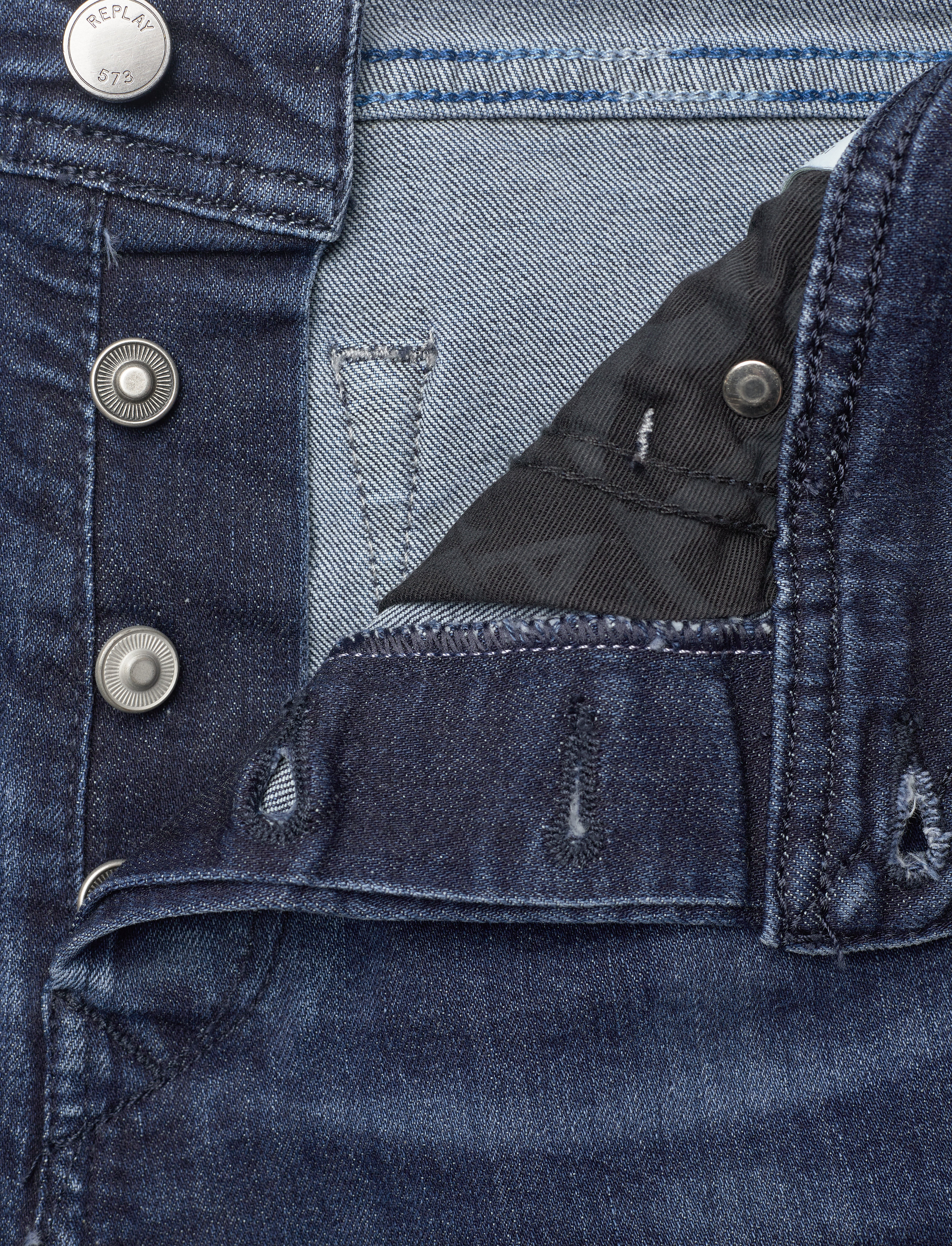 Replay - RBJ.901 SHORT Shorts TAPERED 573 Clouds - dark blue - 3