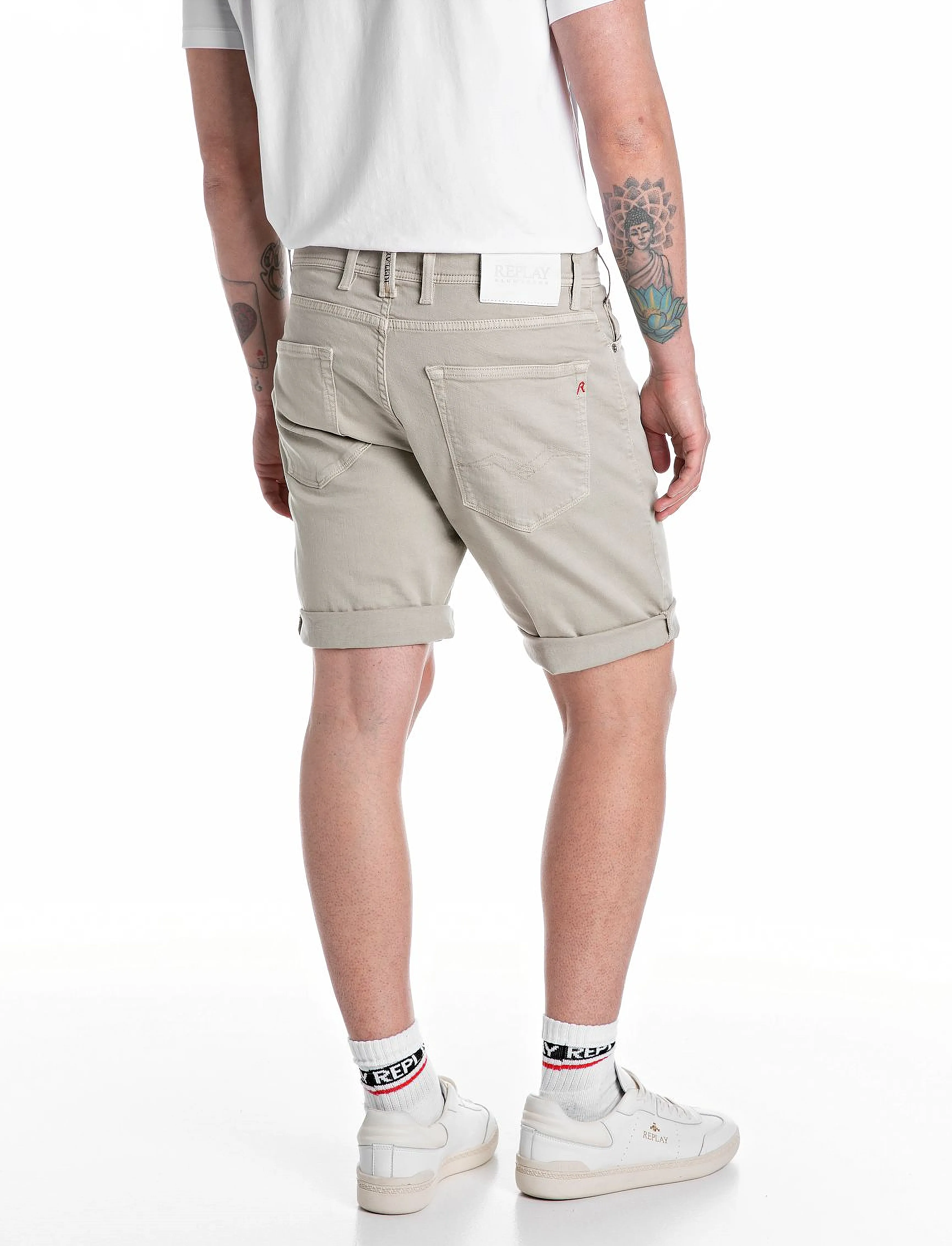 Replay - RBJ.981 SHORT Shorts TAPERED - lühikesed teksapüksid - beige - 1