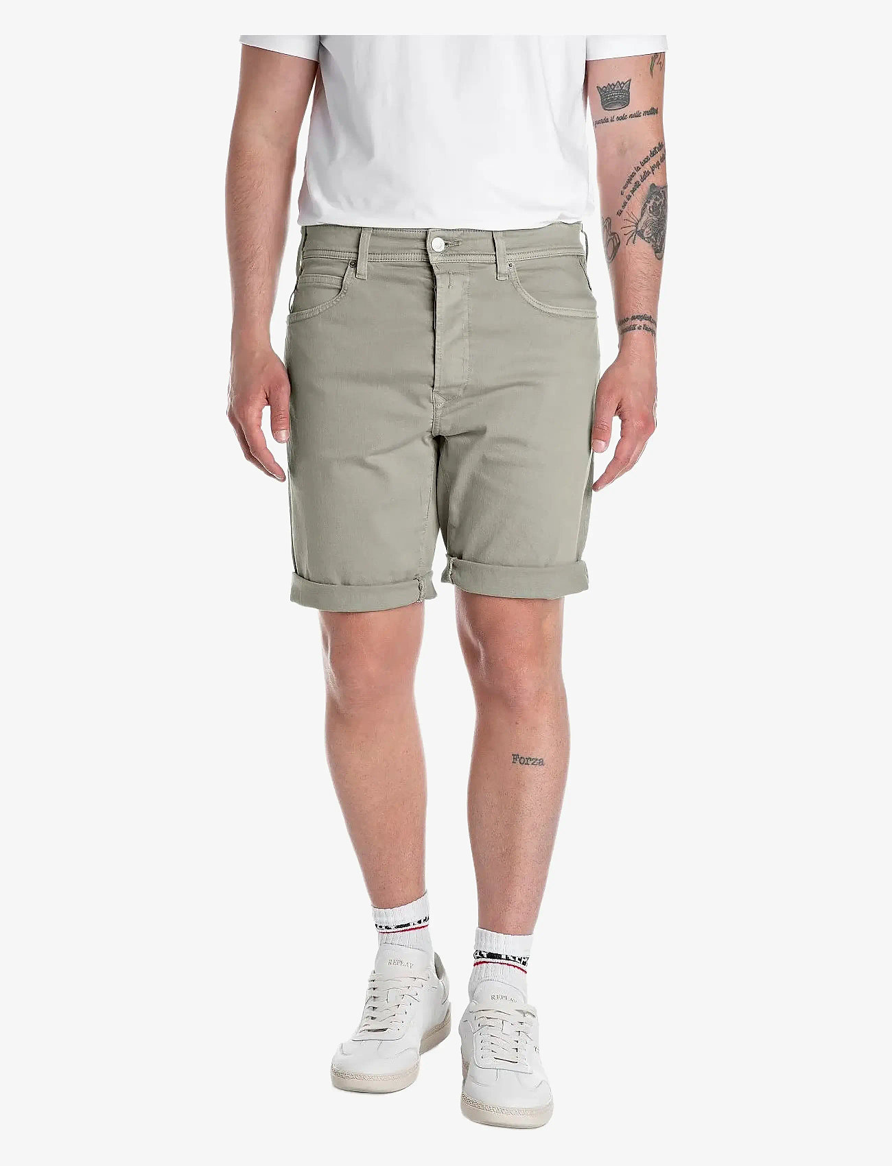 Replay - RBJ.981 SHORT Shorts TAPERED - herren - green - 0