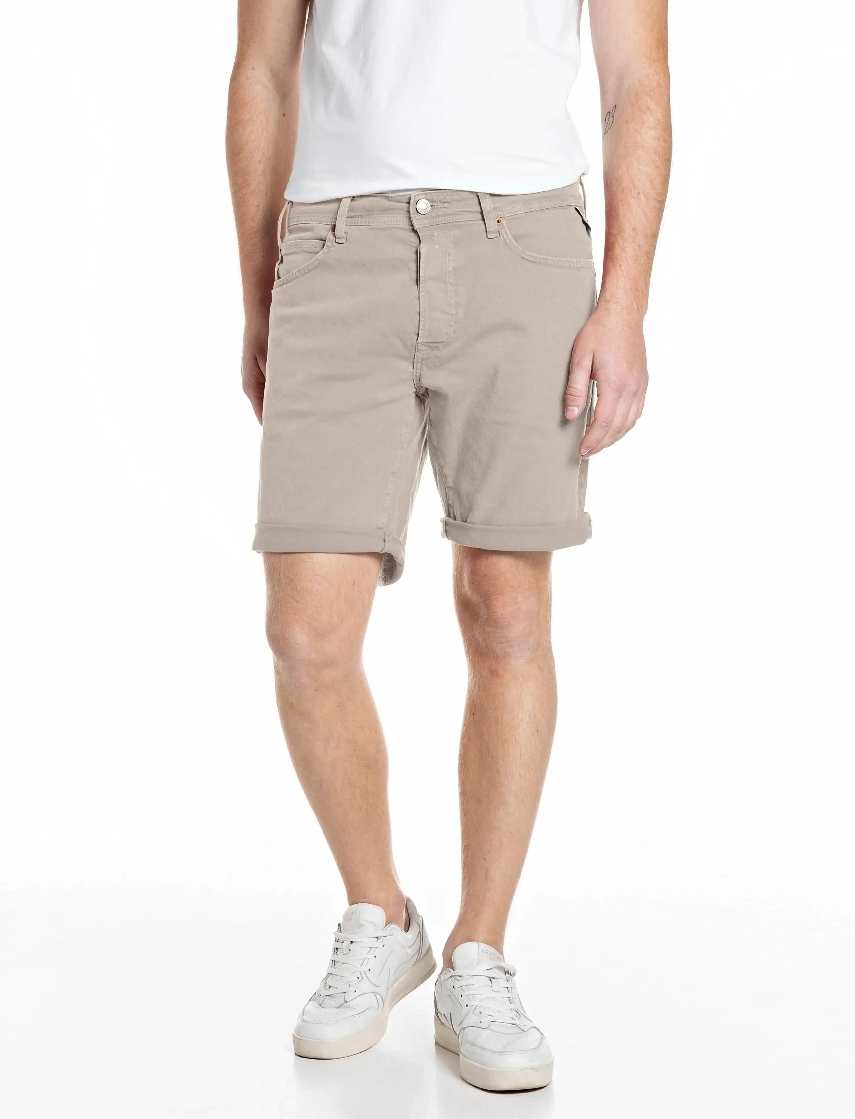 Replay Rbj.981 Short Shorts Tapered, 36, Beige, Shorts > Denim Shorts, Herre