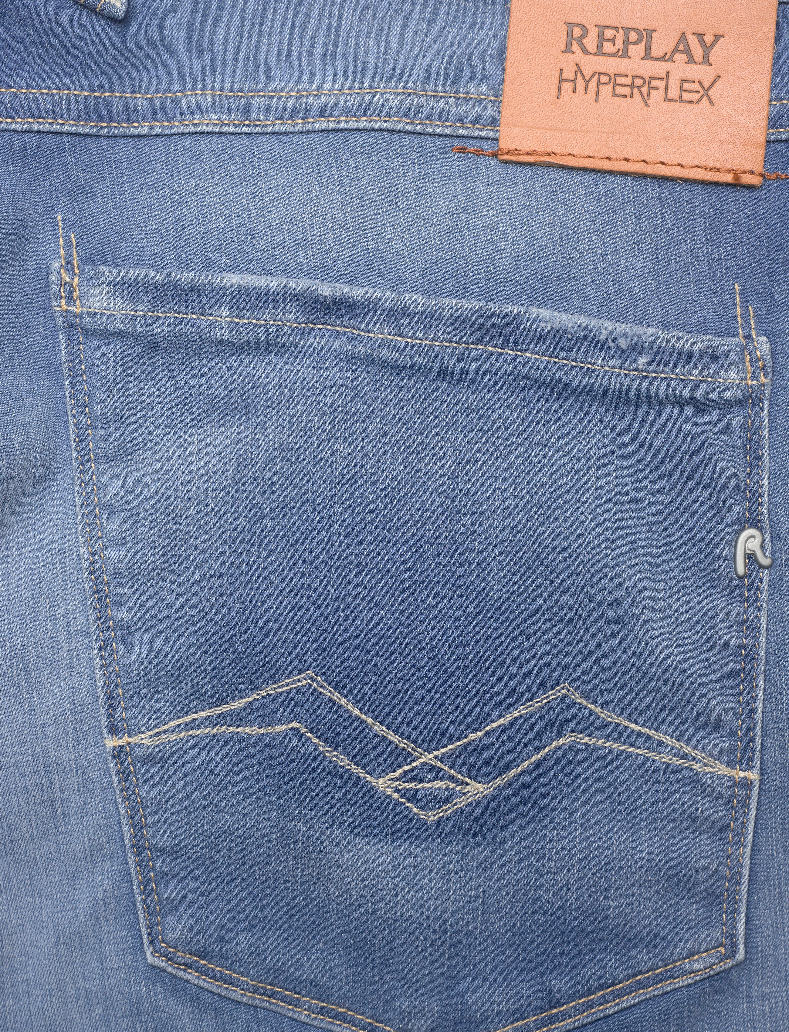 Replay - NEW ANBASS SHORT Shorts SLIM Hyperflex Re-Used XLite - medium blue - 4