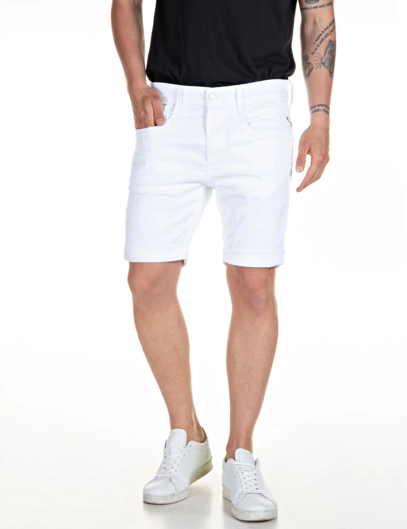 Replay - NEW ANBASS SHORT Shorts SLIM - white - 2