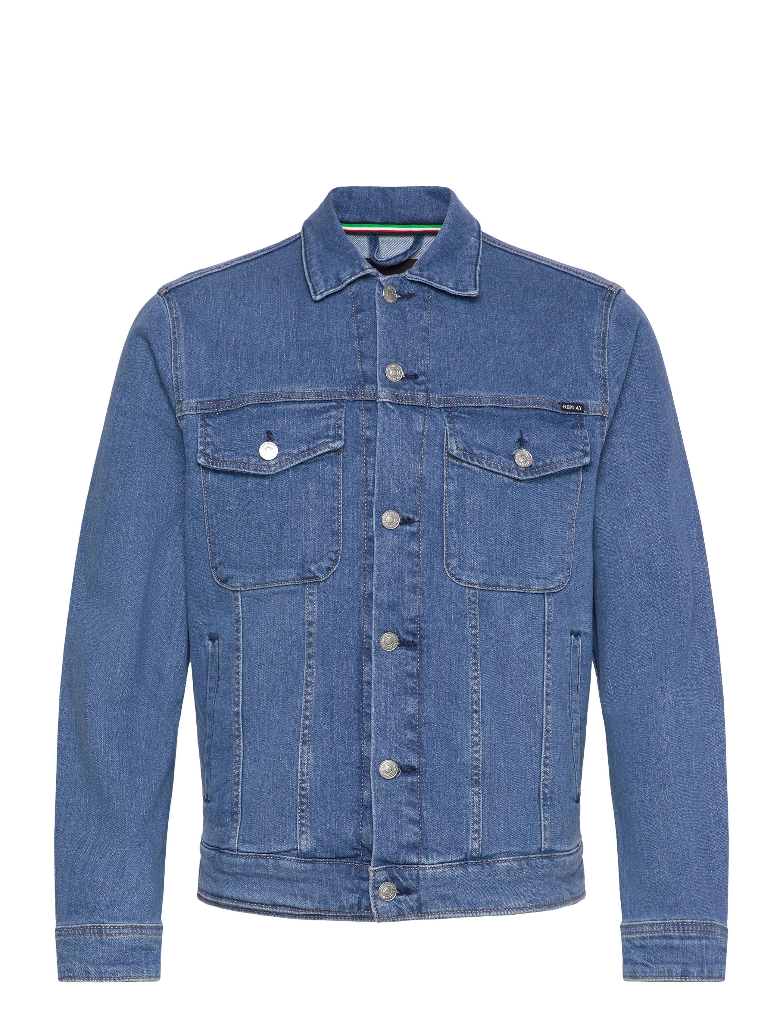 Replay Jacket Regular Replay Basics, S, Blue, Denim > Lined Denim Jackets, Herre