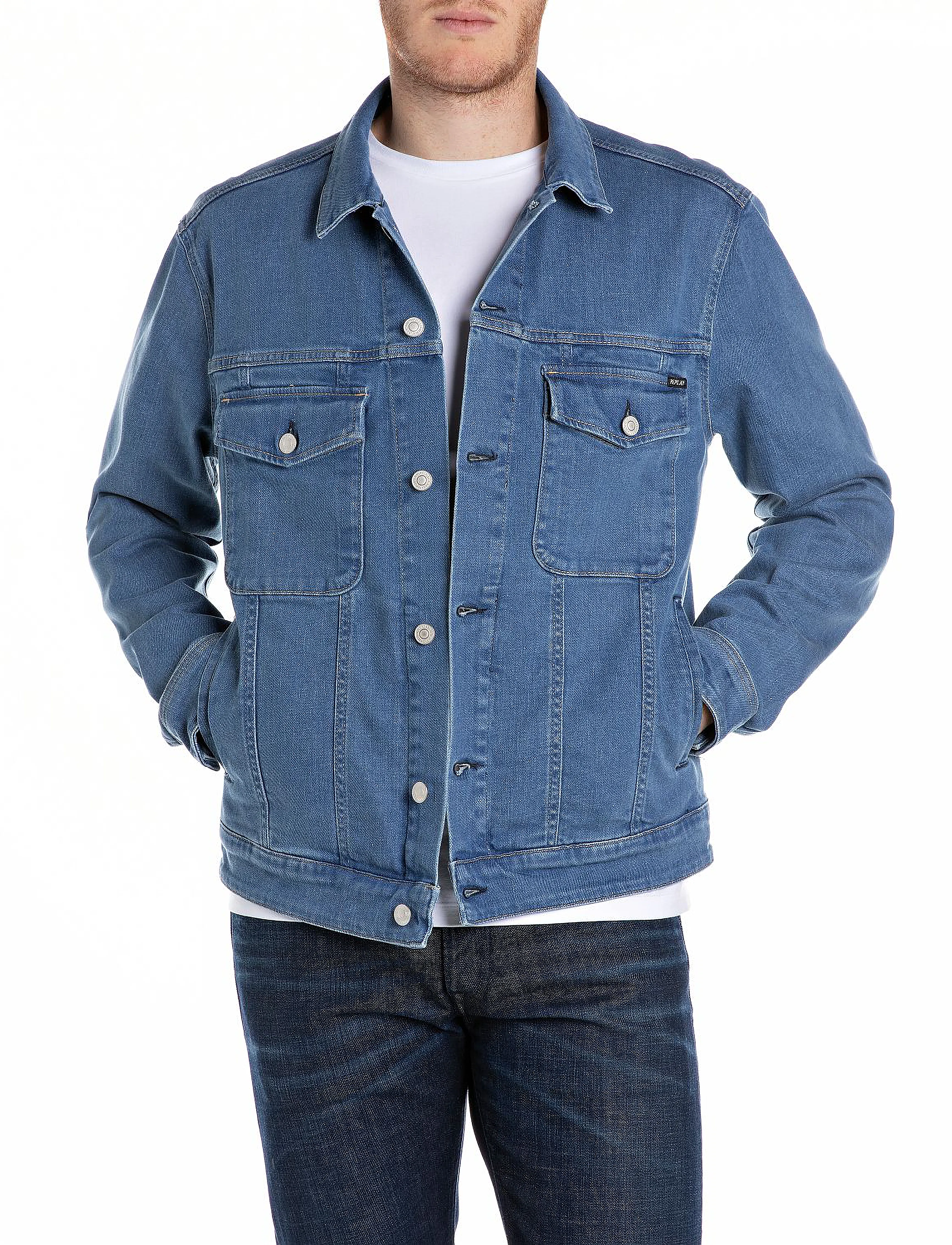 Replay Jacket REGULAR Replay Basics - Overtøj - BLUE / blue