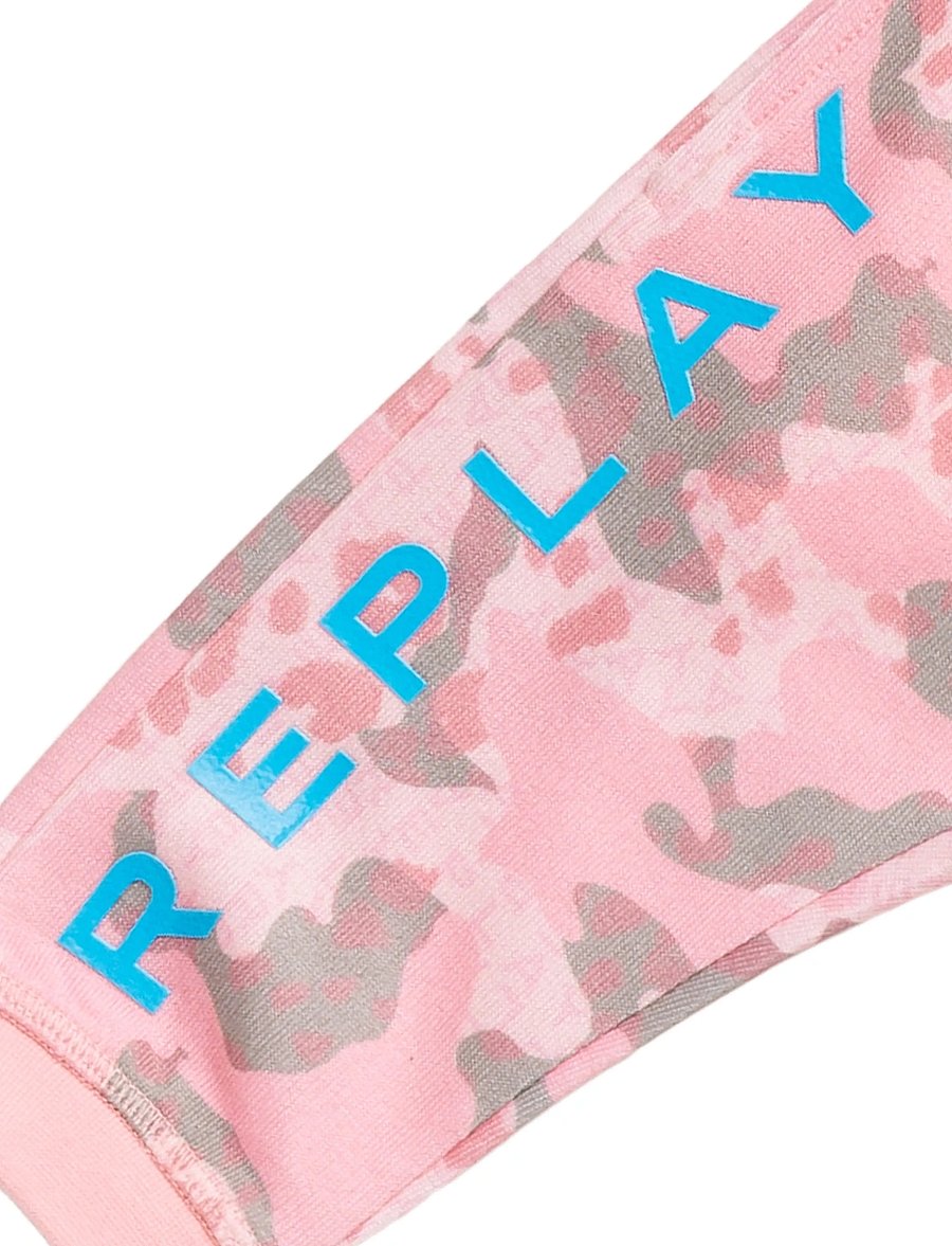Replay - Trousers - mjukisbyxor - mimetic pink/ military/ - 2
