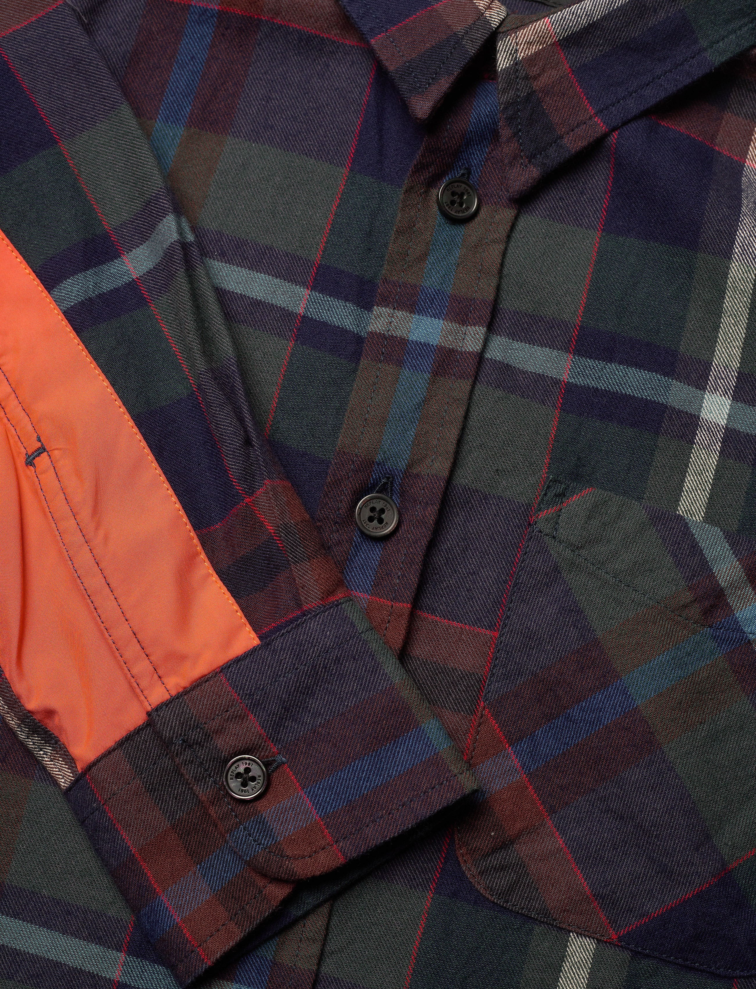 Replay - SHIRT - yarn checked blue - 2