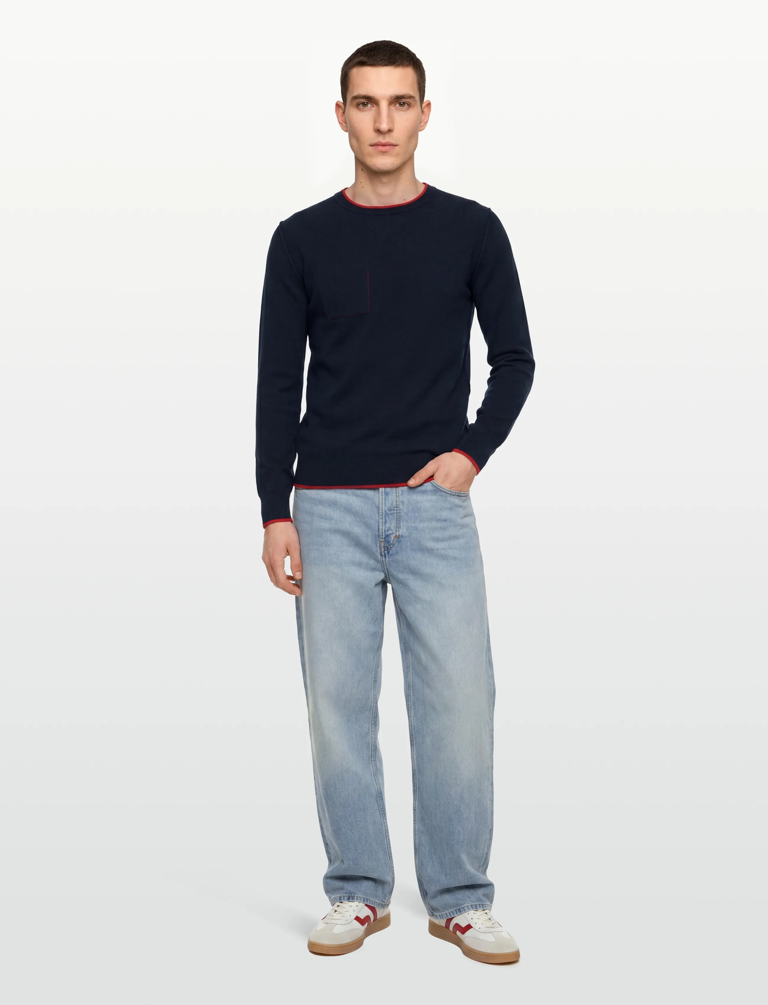 Replay NATURAL COMPONENT Sweater - Strickmode - BLUE / navy