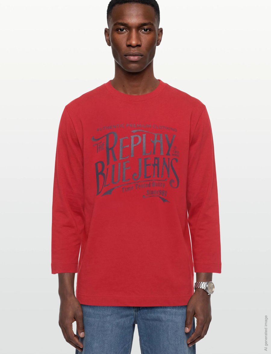 Replay - OVER JERSEY Long-sleeved T-shirt - langärmelig - red - 3