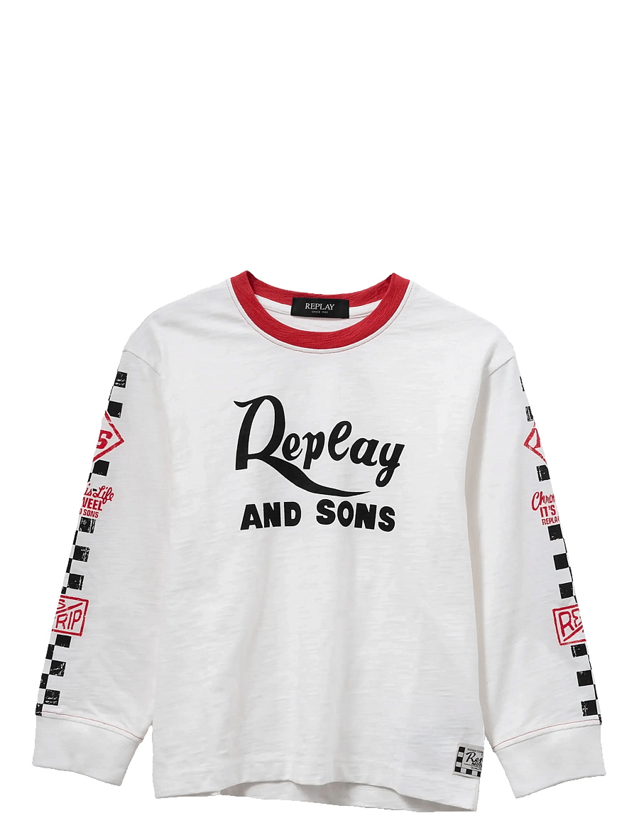 Replay - OVER JERSEY Long-sleeved T-shirt - pikkade varrukatega t-särgid - white - 0