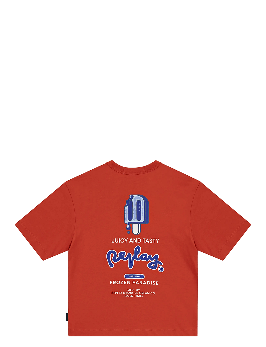 Replay - OVER JERSEY T-Shirt BRIGHT ORANGE. - orange - 0