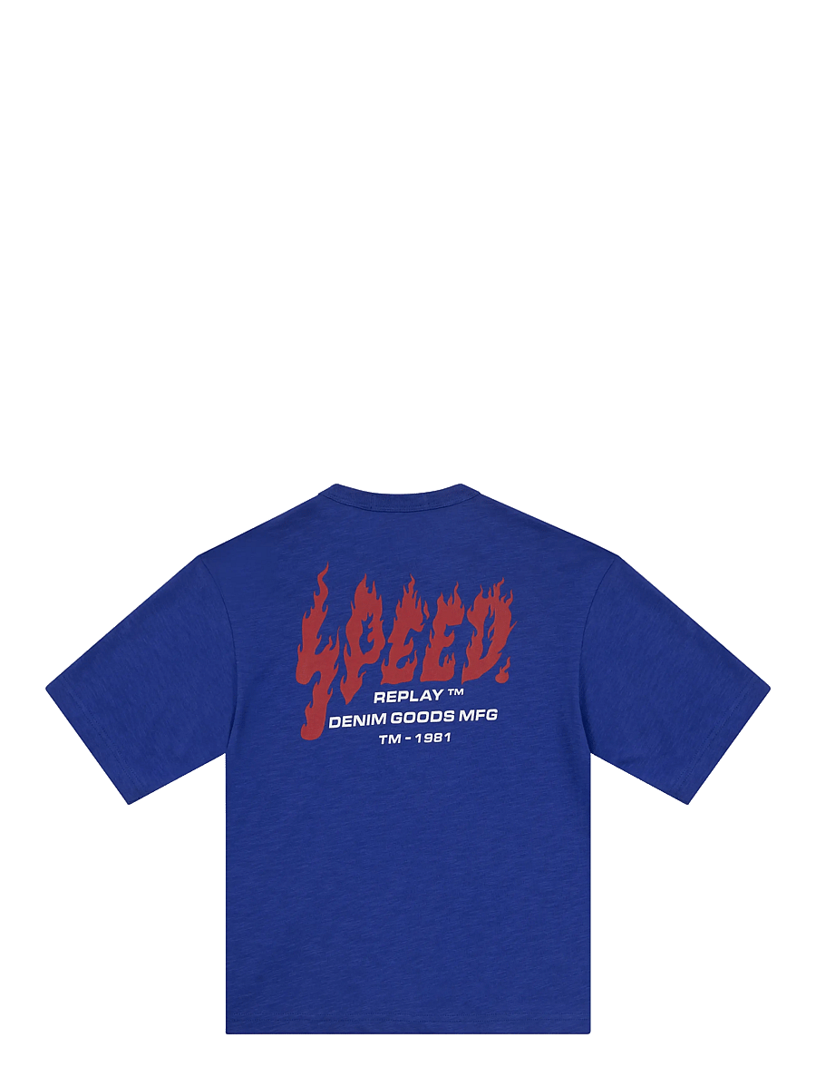 Replay - OVER JERSEY T-Shirt ROYAL BLUE - kortærmede t-shirts - blue - 1