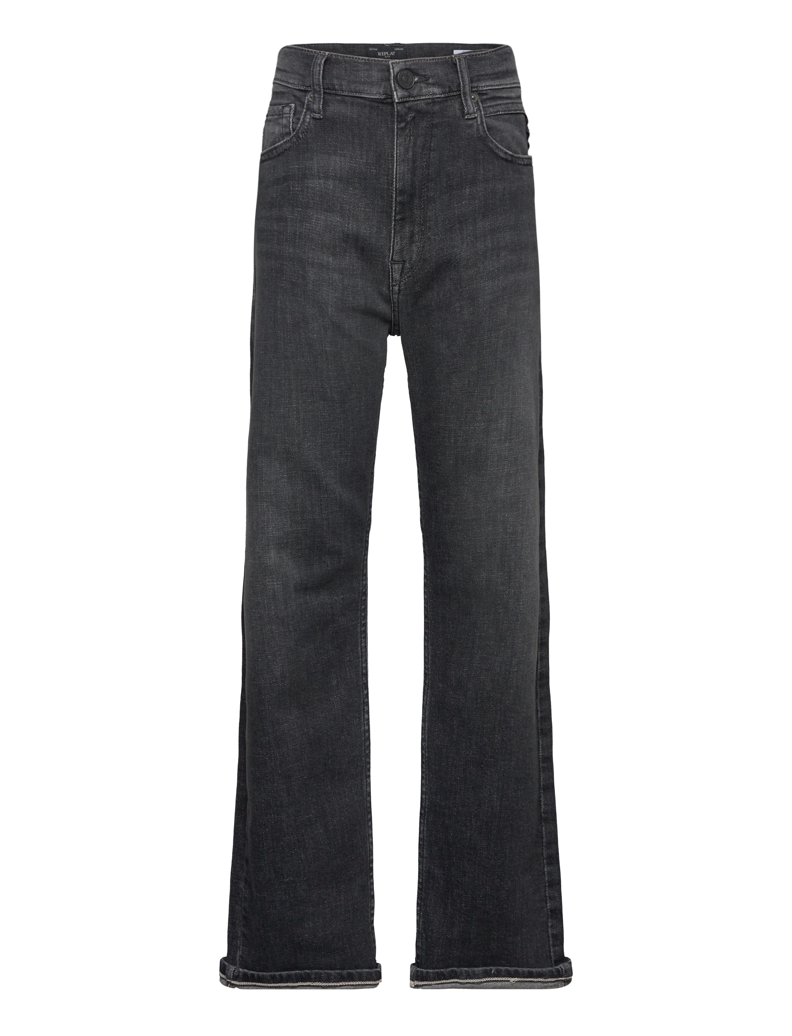 Replay Thad Regular Denim Trousers Dark Grey, 140, Jeans, Schwarz - Wide Kinder