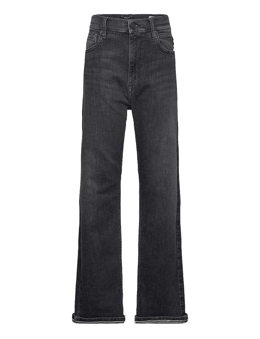 Replay - THAD REGULAR DENIM Trousers DARK GREY - víðar gallabuxur - grey - 0