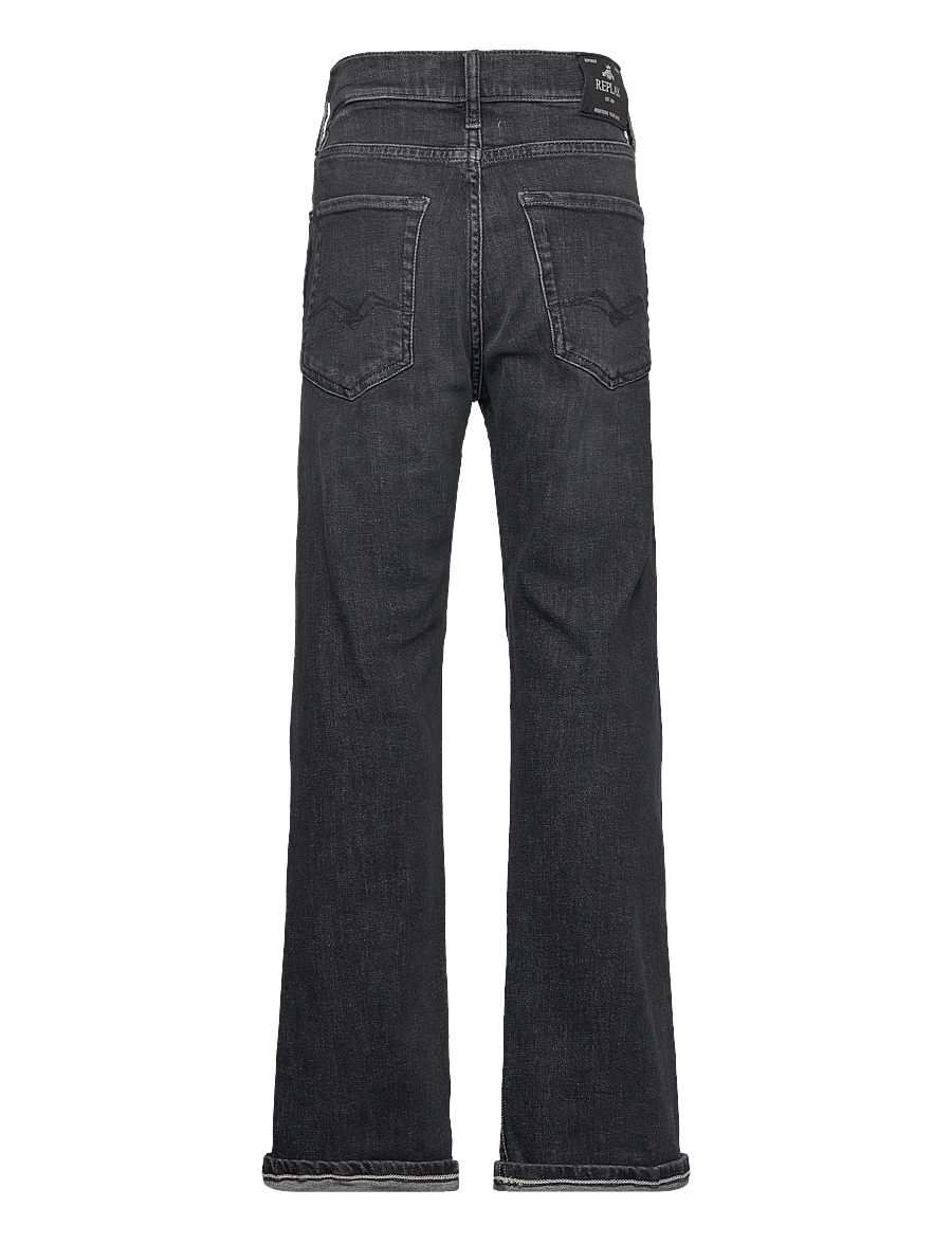 Replay - THAD REGULAR DENIM Trousers DARK GREY - víðar gallabuxur - grey - 1