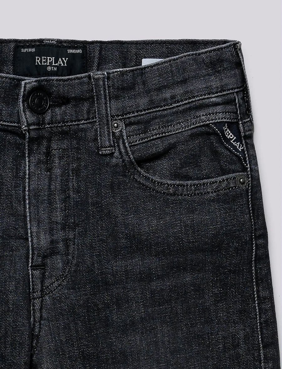 Replay - THAD REGULAR DENIM Trousers DARK GREY - víðar gallabuxur - grey - 2