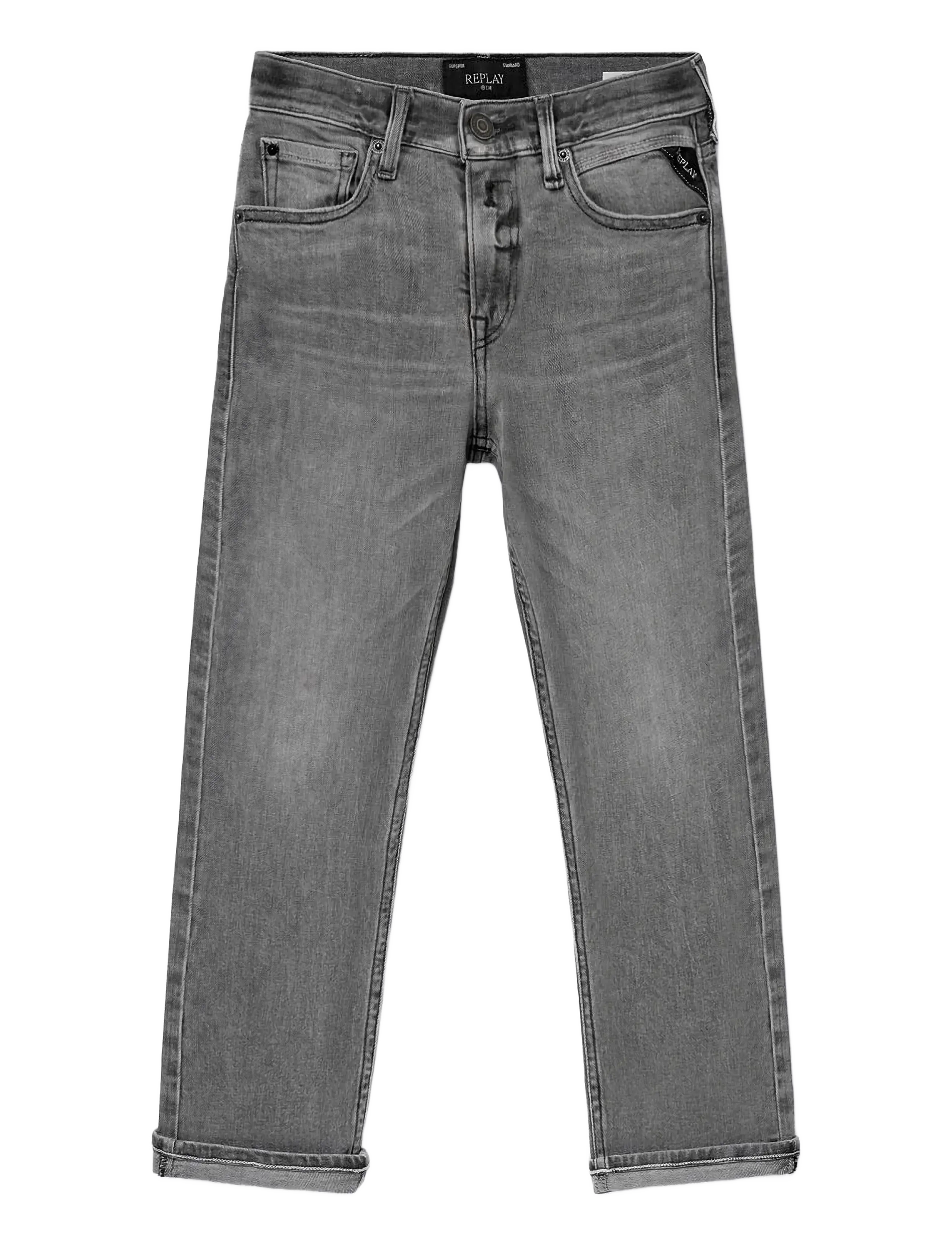 Replay THAD Trousers REGULAR - Teens 9-14 år - MEDIUM BLUE / grey