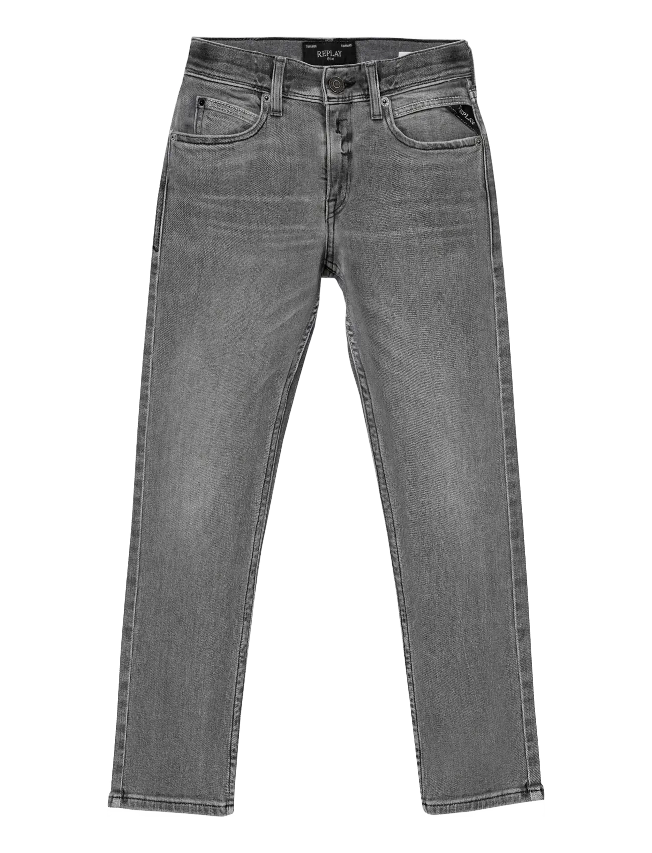 Replay Wallys Trousers Super Slim, 128, Jeans, Grau - Skinny Kinder
