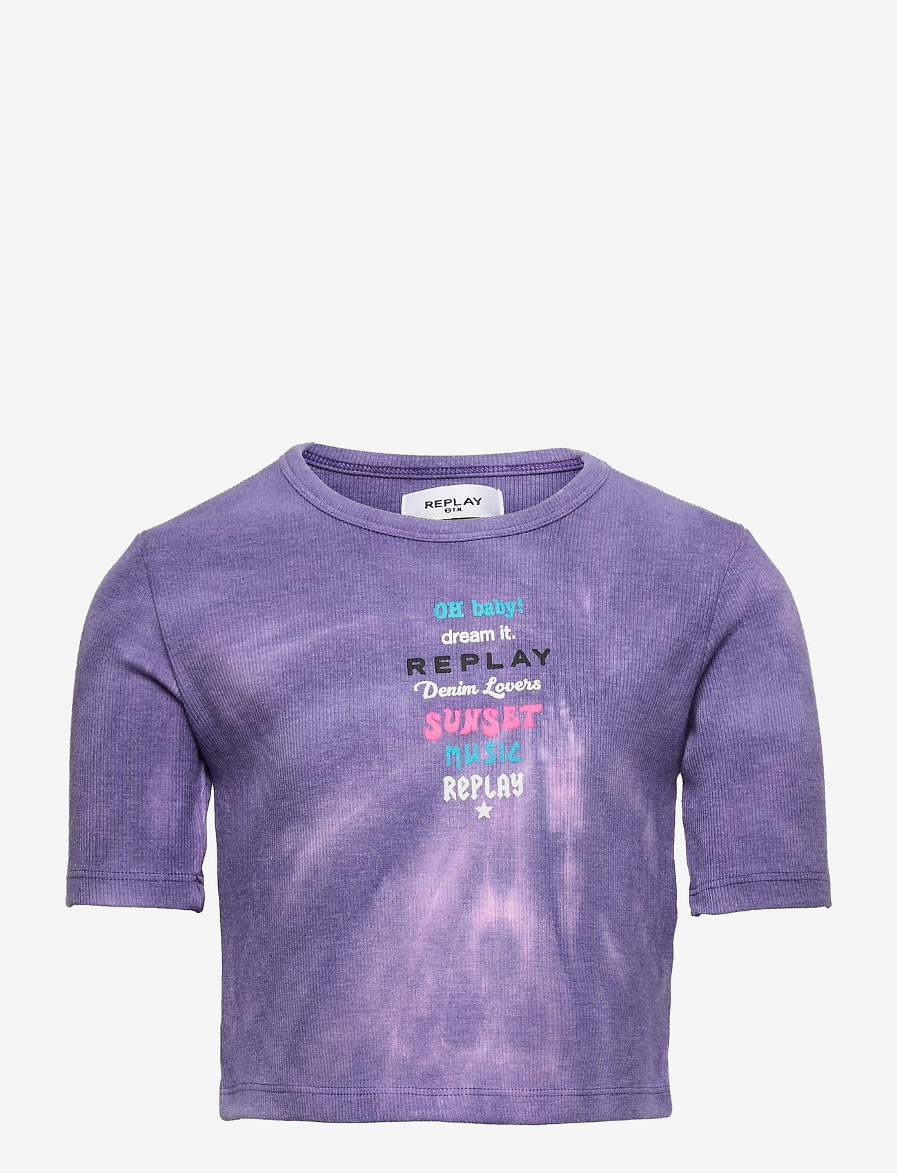 Replay - T-Shirt - short-sleeved t-shirts - tie & dye pink - violet - 0