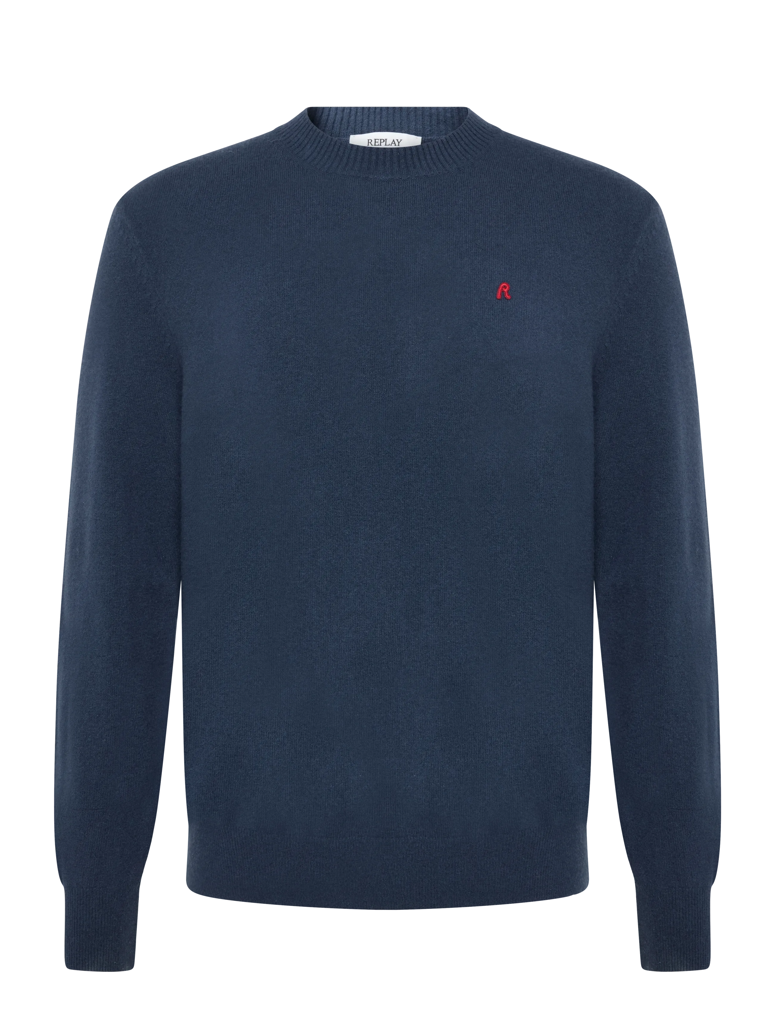 Replay Sweater REGULAR RED LOGO - Round Necks - BLUE / blue
