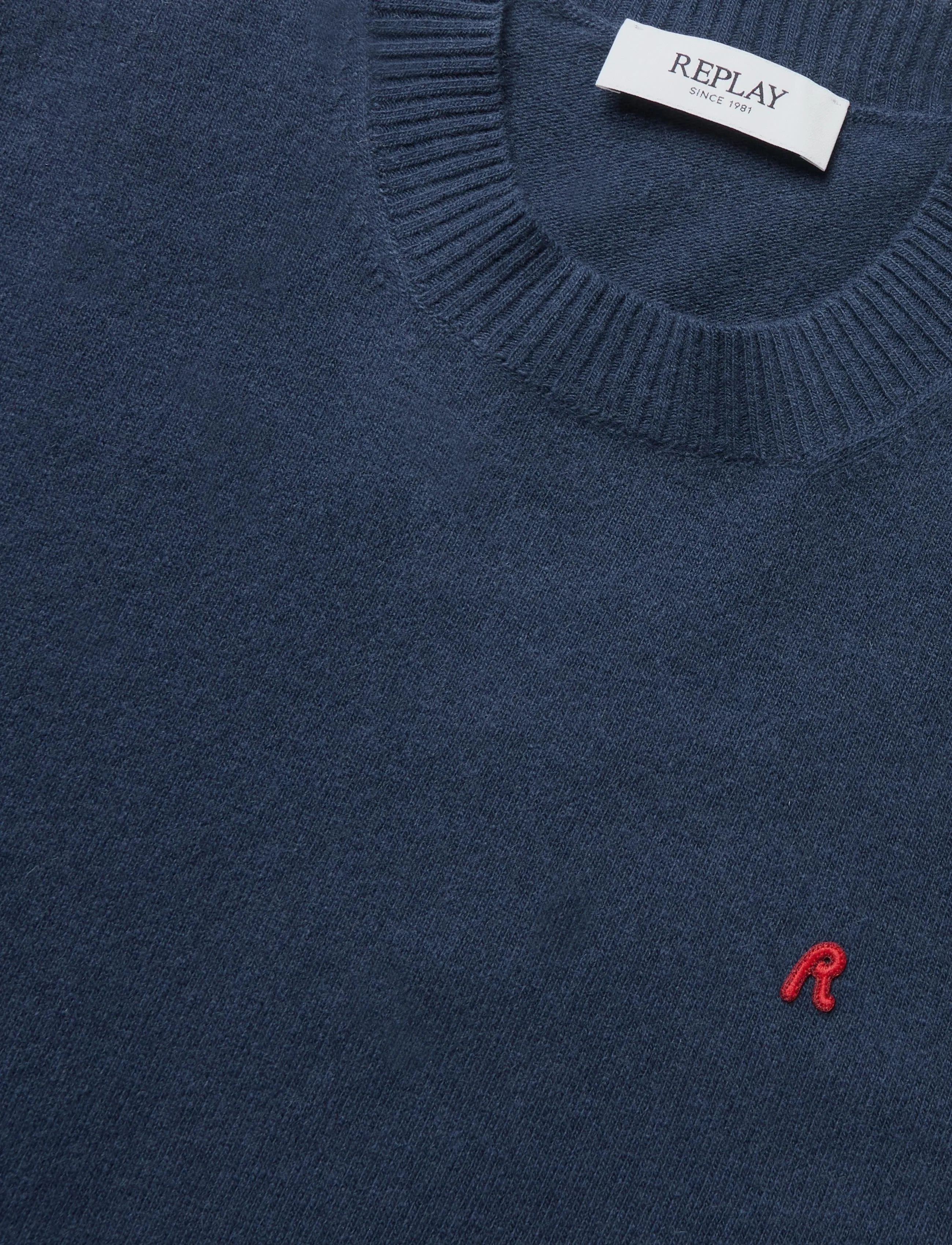 Replay - Sweater REGULAR RED LOGO - round necks - blue - 4
