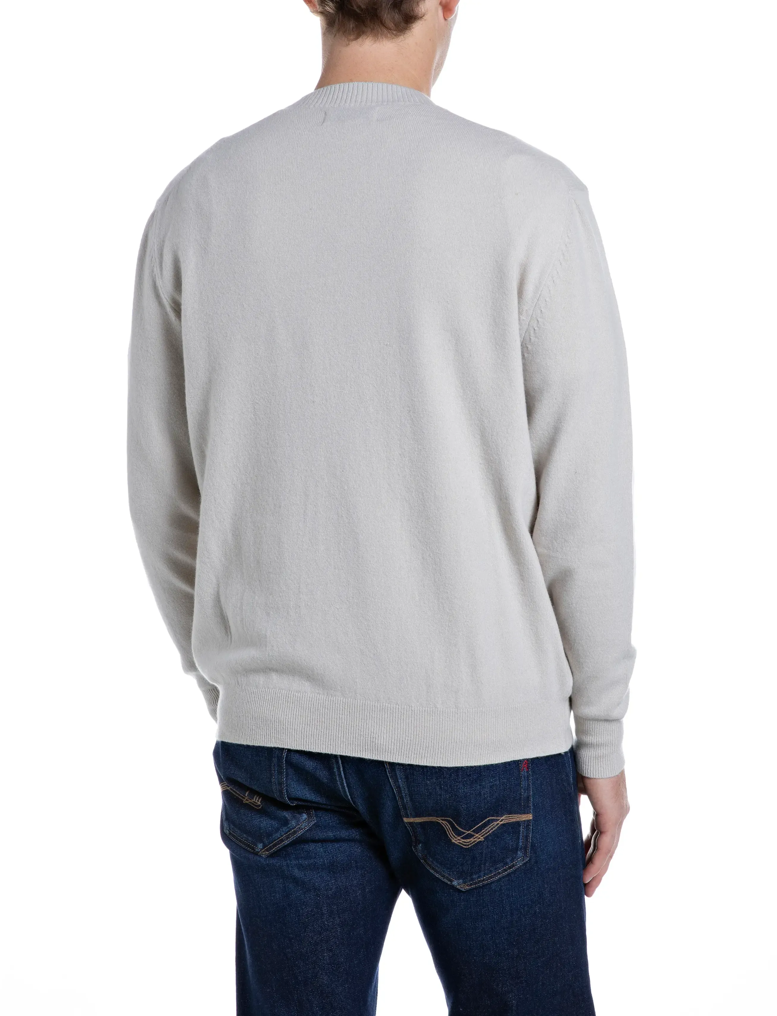 Replay - Sweater REGULAR RED LOGO - round necks - white - 3