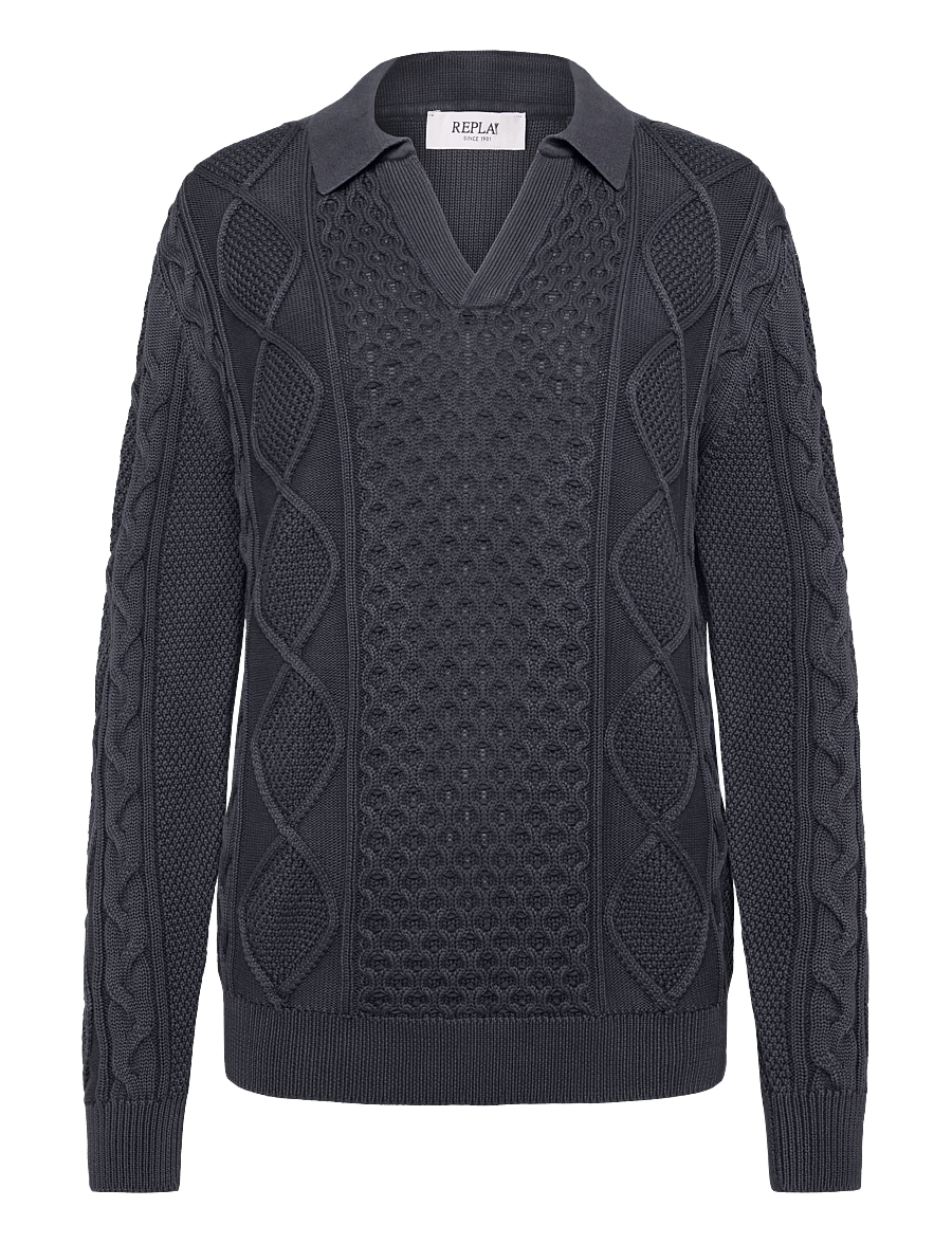 Replay - Sweater REGULAR - poloer i strik med lange ærmer - grey - 1