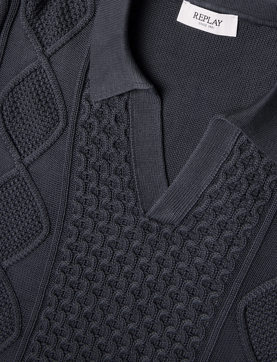 Replay - Sweater REGULAR - poloer i strik med lange ærmer - grey - 4