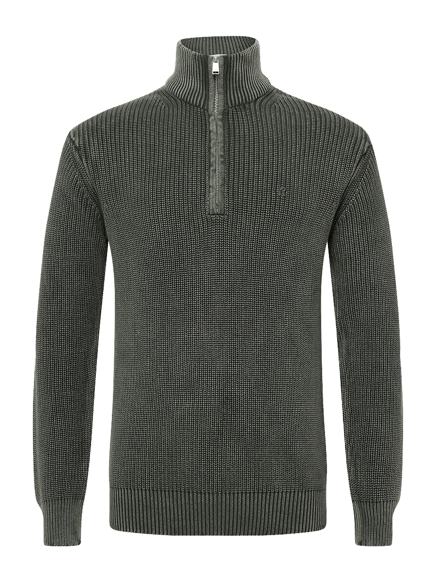 Replay - Sweater REGULAR - pullover mit halbem reißverschluss - green - 1