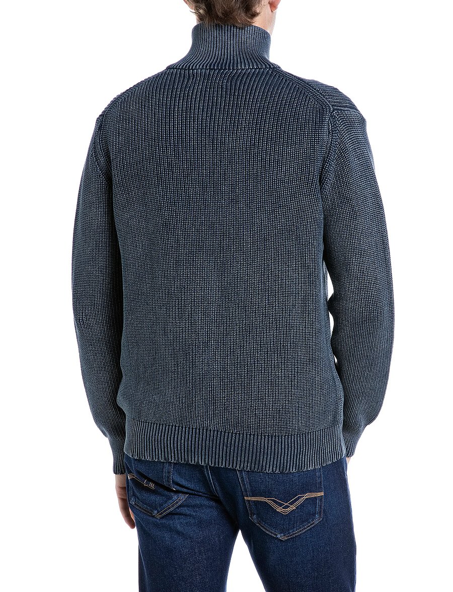 Replay - Sweater REGULAR - pullover mit durchgehendem reißverschluss - blue - 3