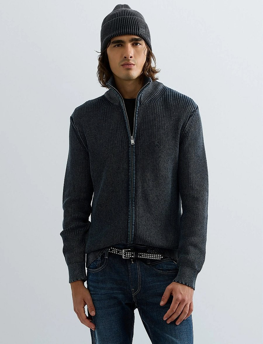 Replay - Sweater REGULAR - pullover mit durchgehendem reißverschluss - blue - 5