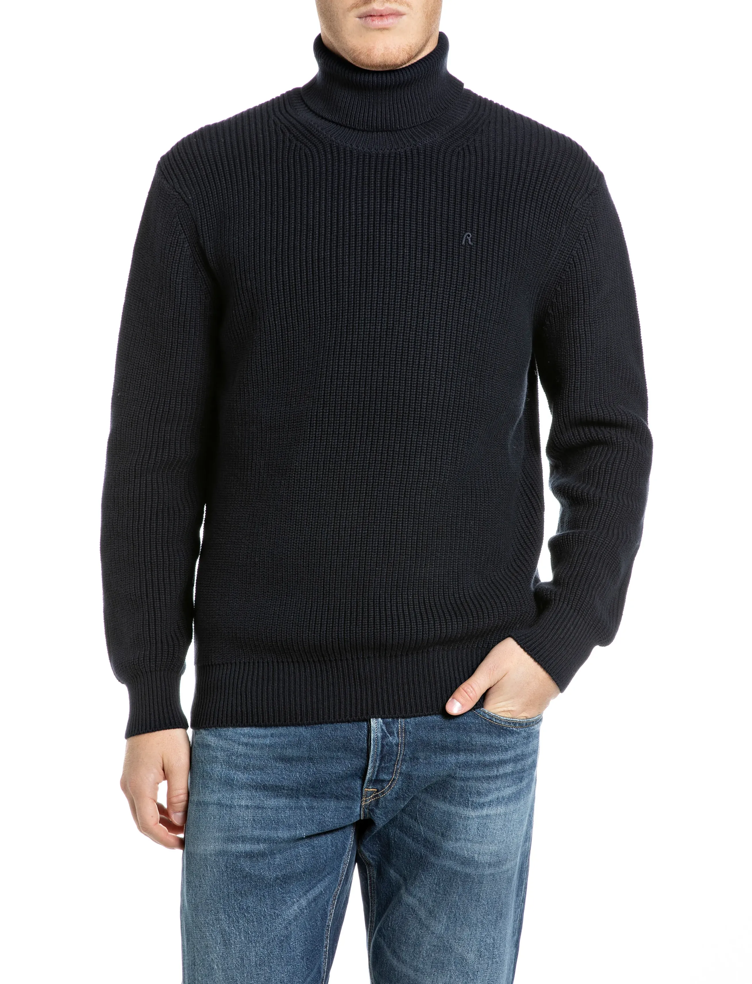 Replay Sweater Regular, Rullekrave Sweater, Grå, Str: S