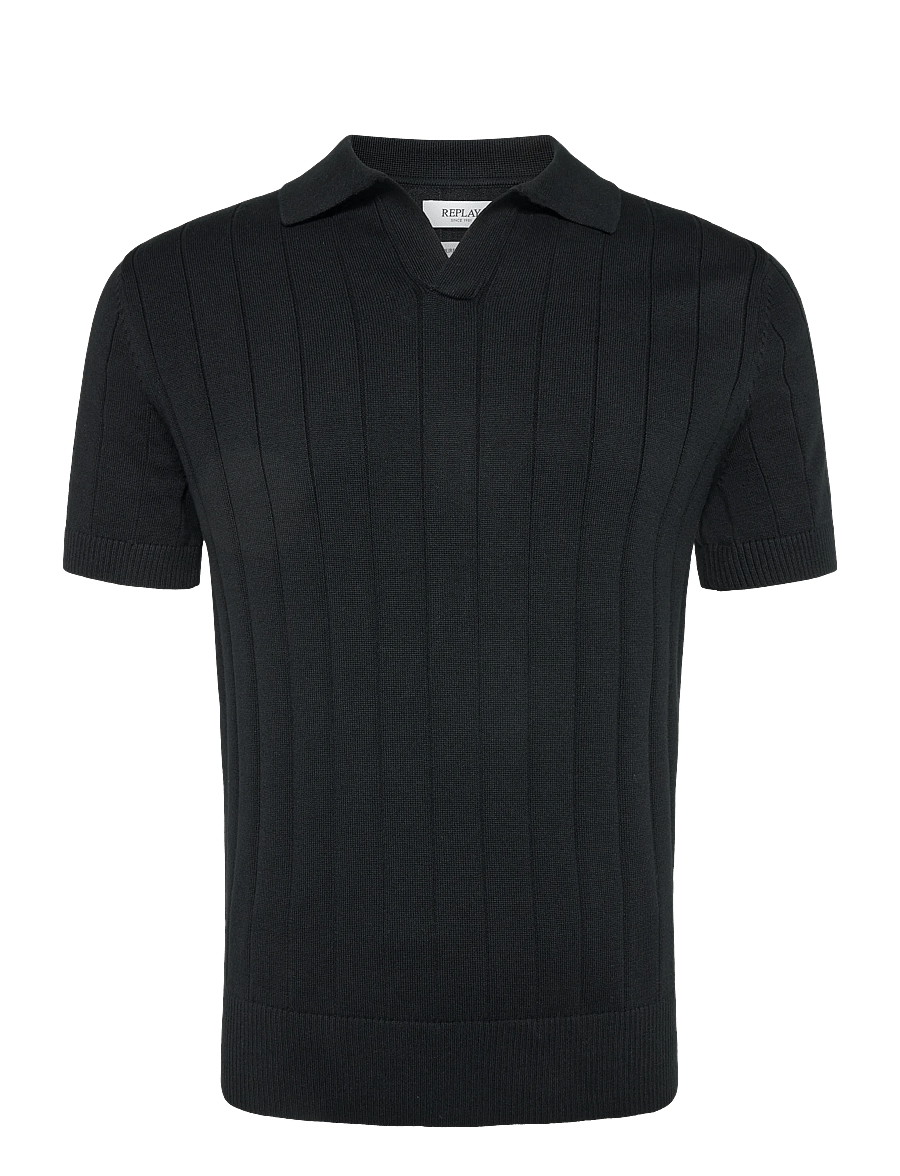 Replay - REGULAR NATURAL COMPONENT Sweater - kootud polosärgid - black - 0