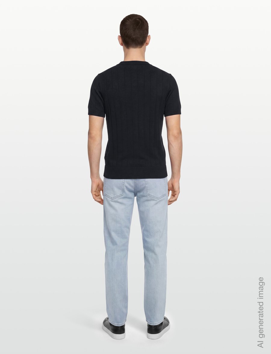Replay - REGULAR NATURAL COMPONENT Sweater - stickade pikéer - black - 4