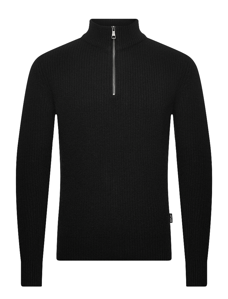 Replay - Sweater REGULAR - half zip-tröjor - black - 0