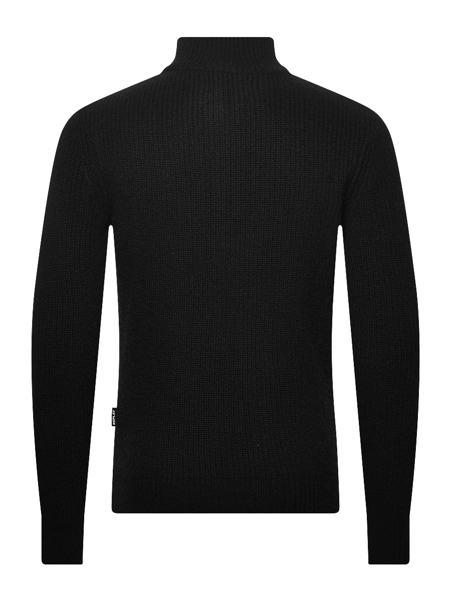 Replay - Sweater REGULAR - pullover mit halbem reißverschluss - black - 2