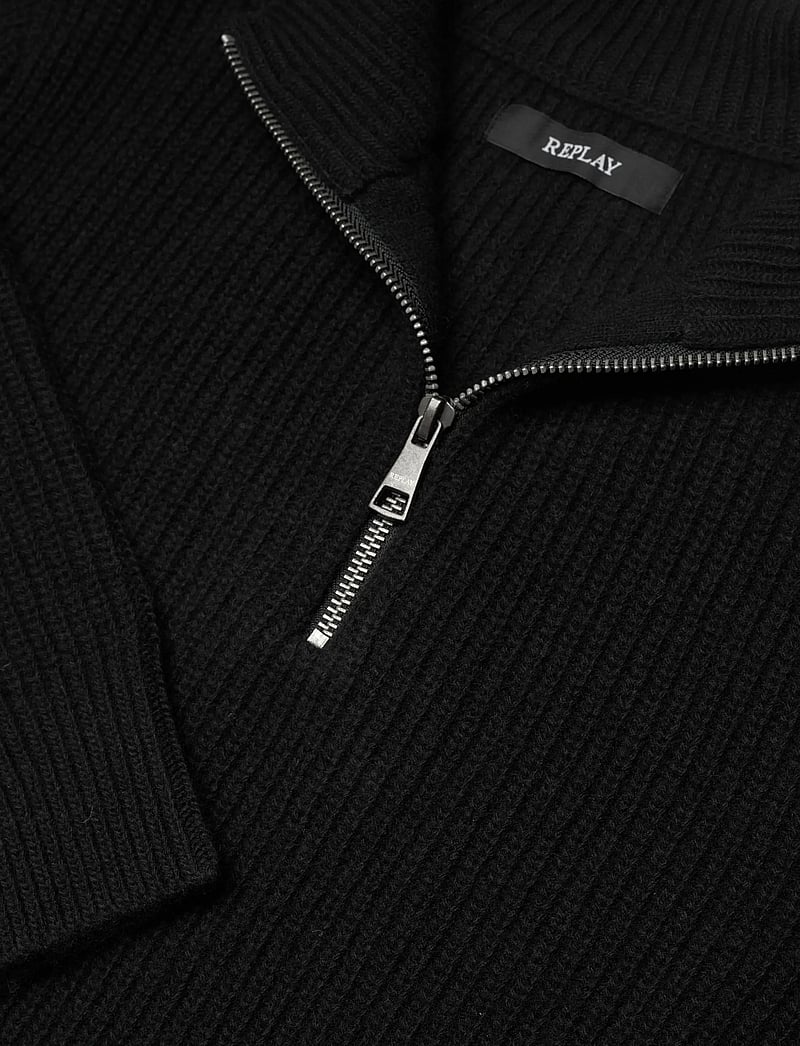 Replay - Sweater REGULAR - half zip-tröjor - black - 2