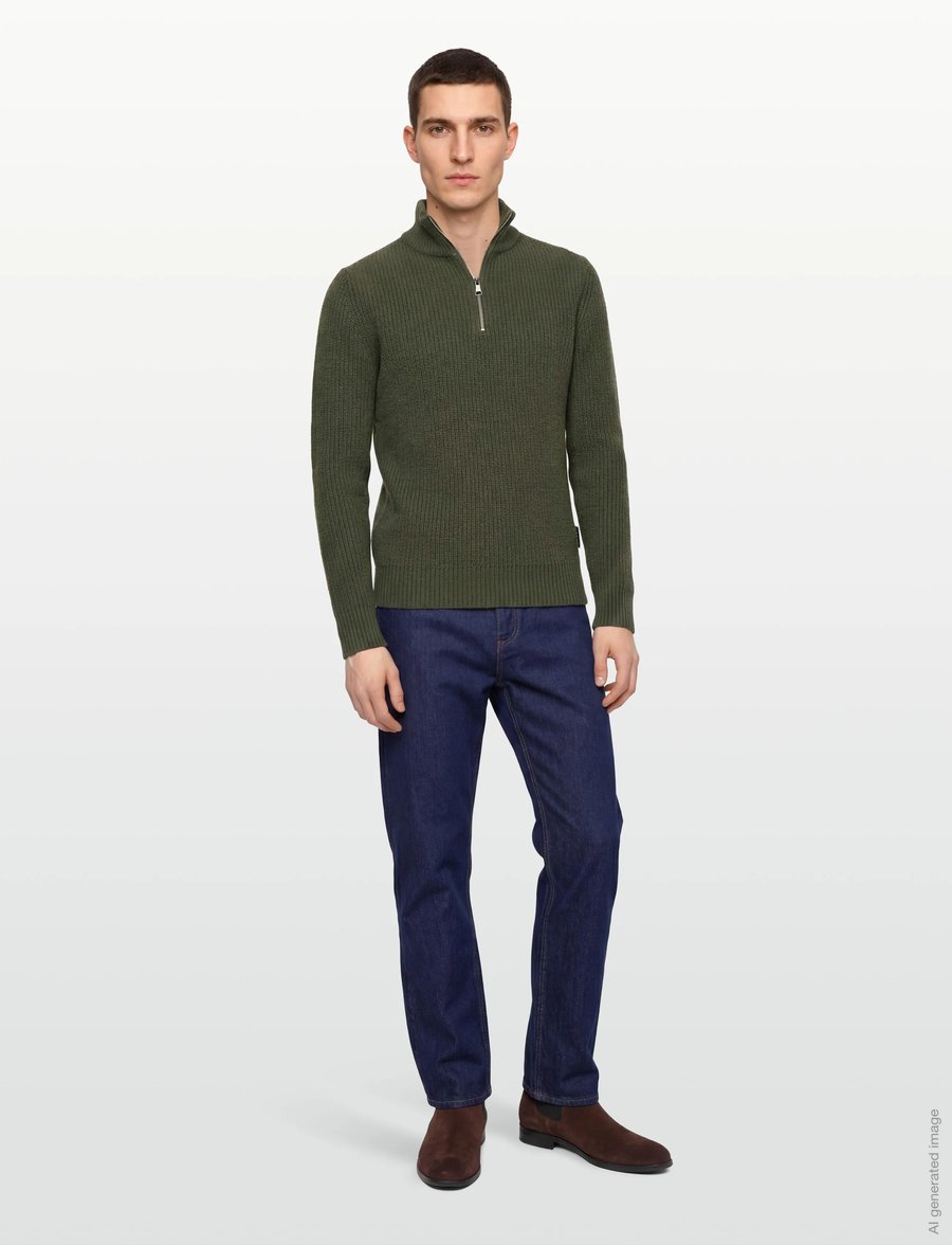 Replay - Sweater REGULAR - pullover mit halbem reißverschluss - green - 0